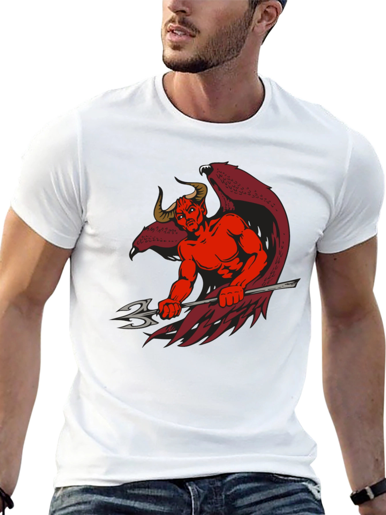 Black Devil Graphic Print Black T-Shirt view 13