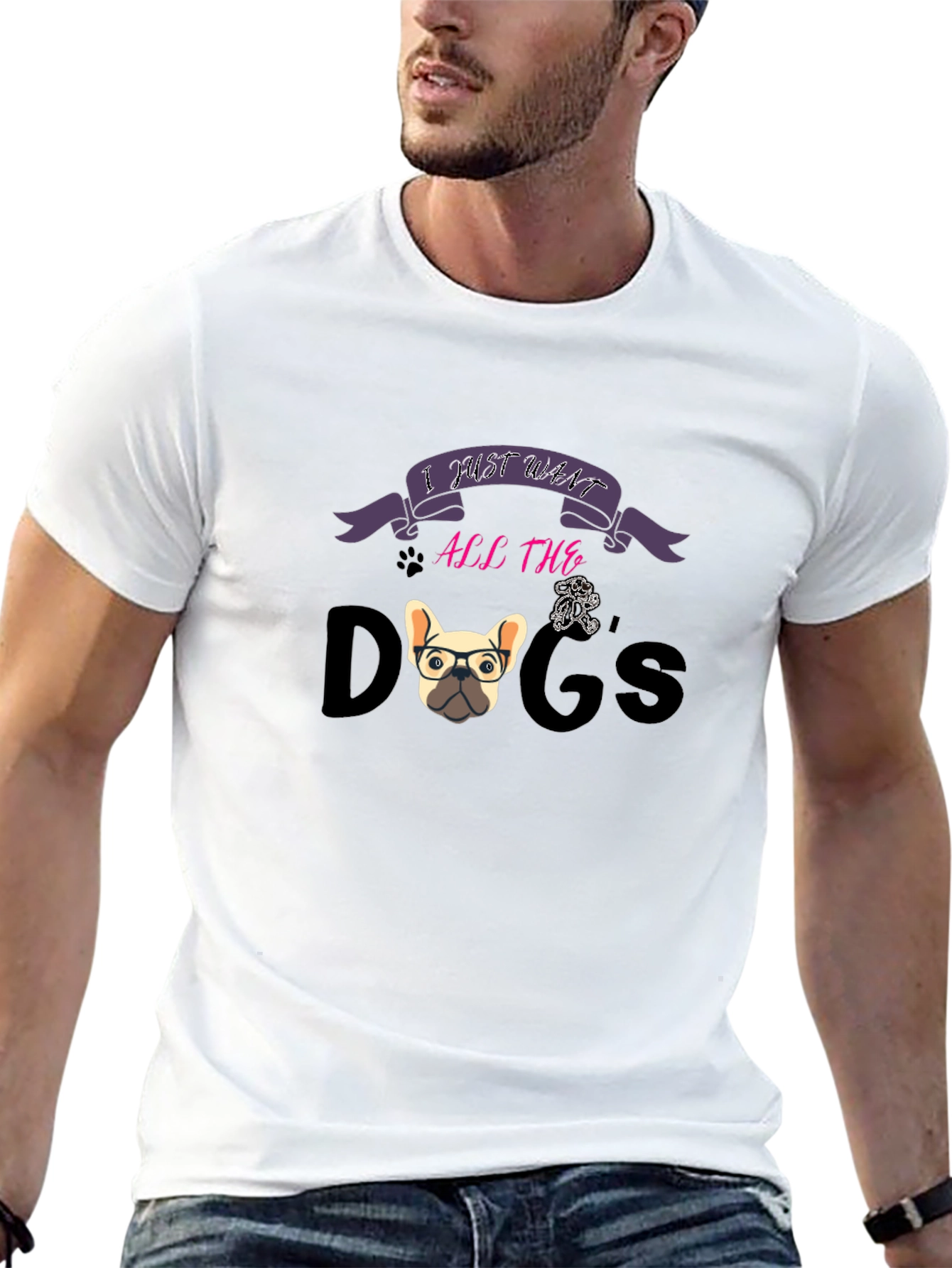 Black I Just Want All The Dogs Graphic T-Shirt view 13