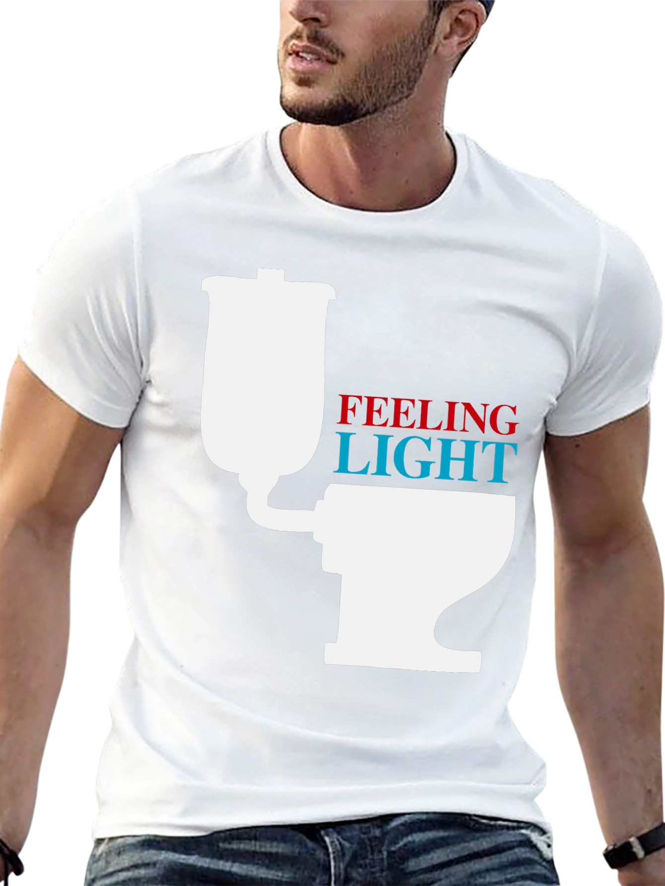 Black Feeling Light Funny Toilet Humor T-Shirt view 13