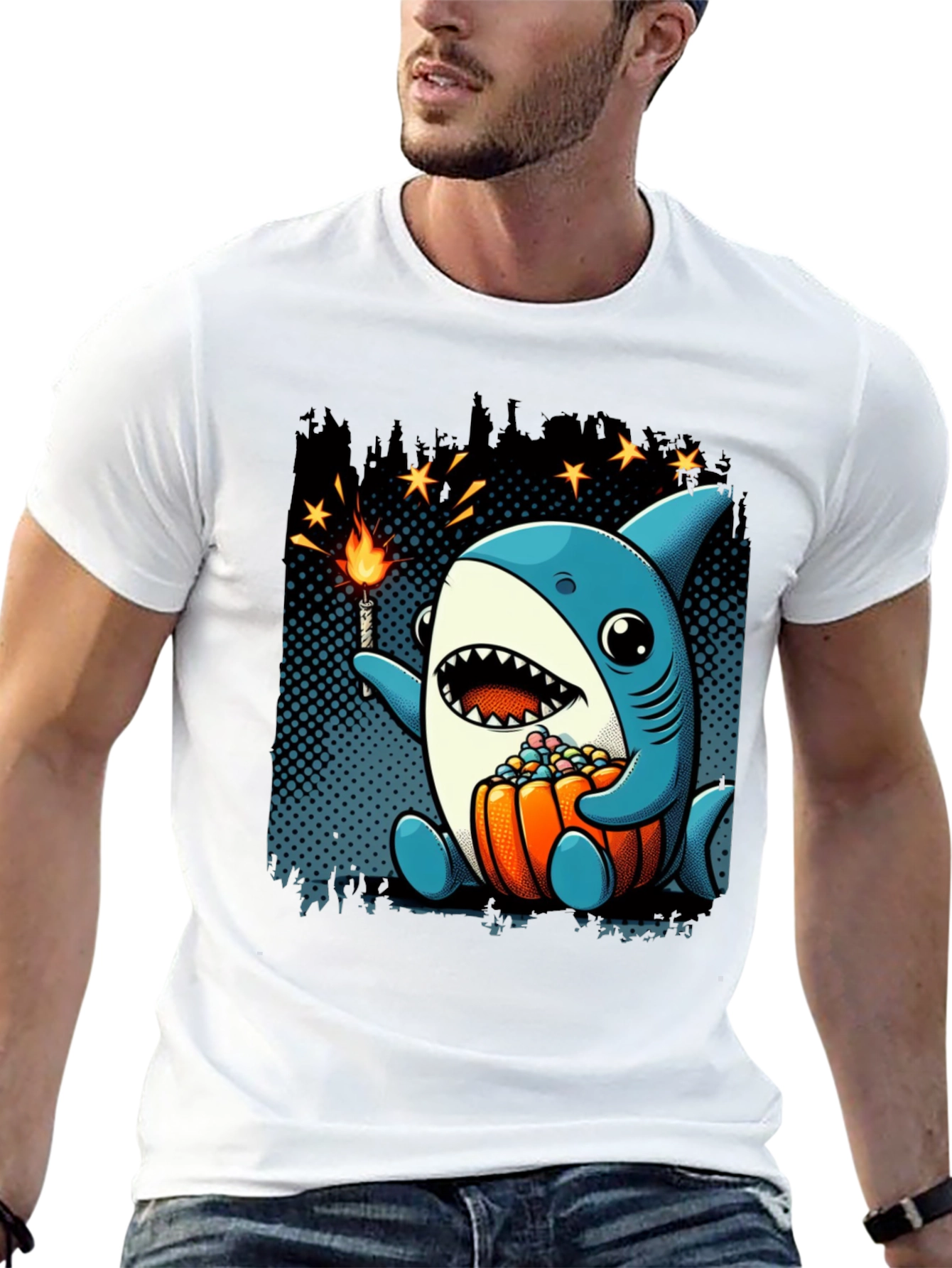 Black Shark Halloween T-Shirt view 13