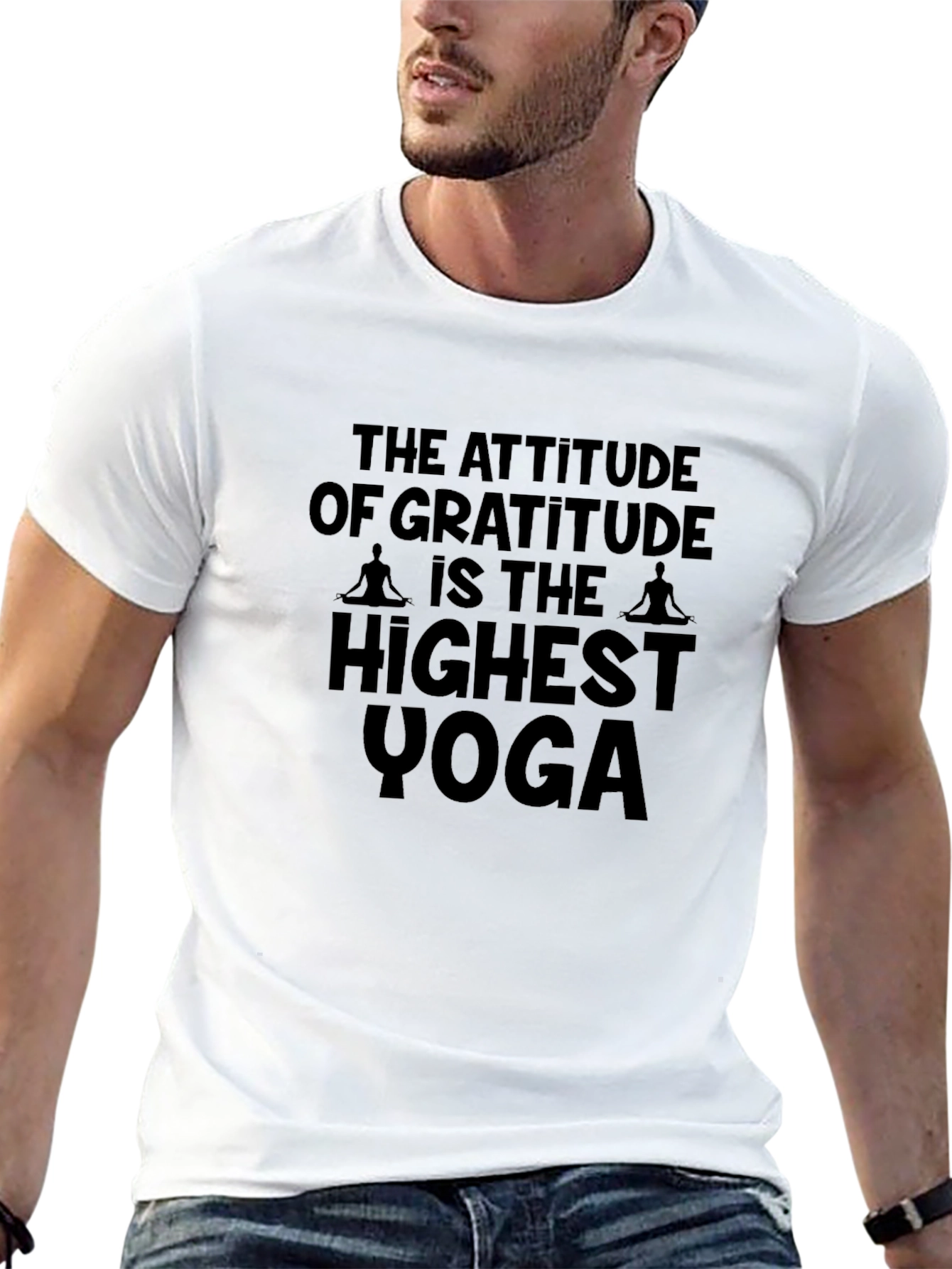 Black Gratitude is Yoga T-Shirt - Black view 13