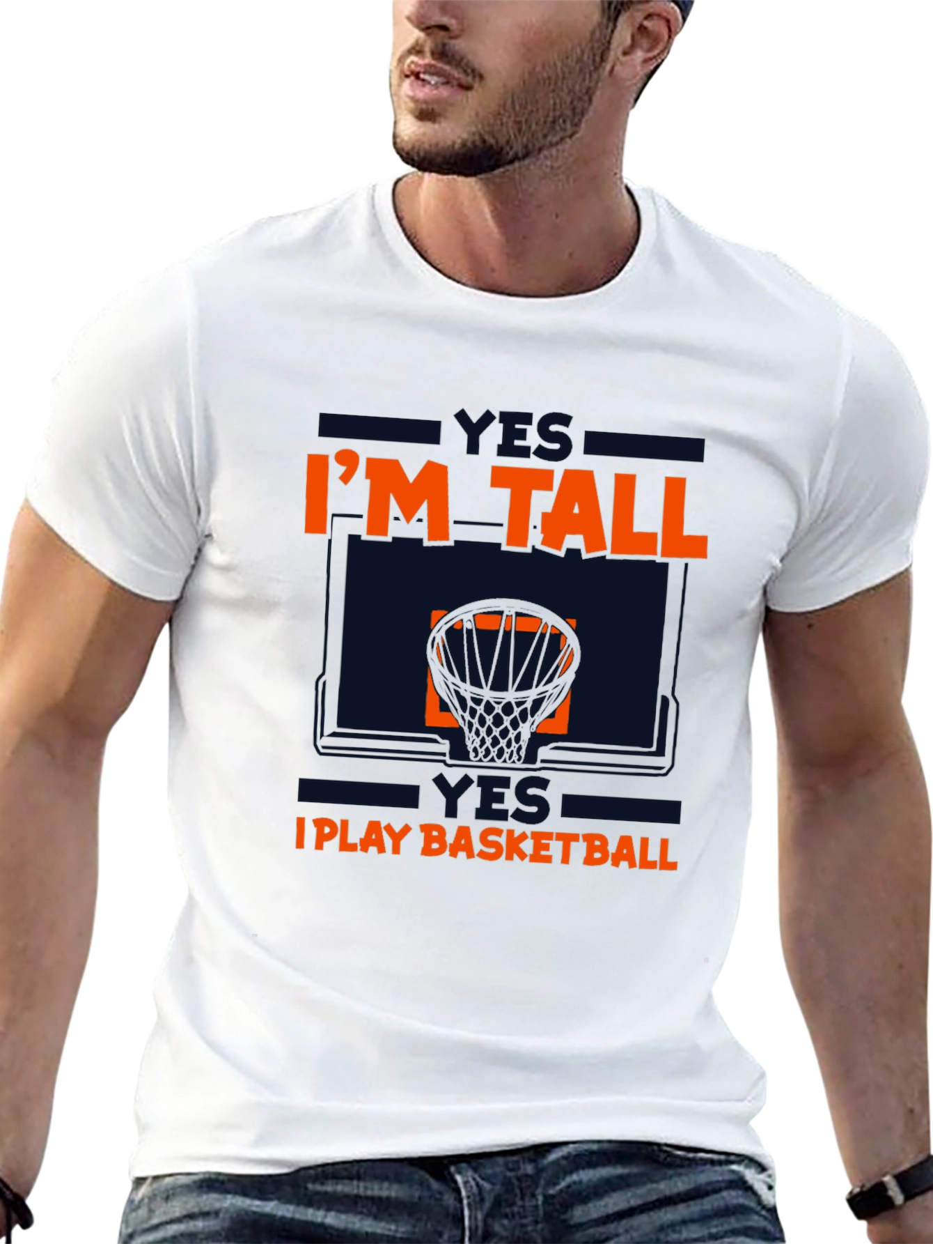 Black I'm Tall, I Play Basketball Graphic Tee view 13