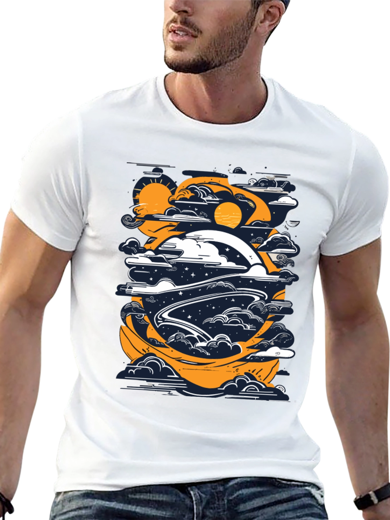 Black Celestial Journey Graphic Tee view 13