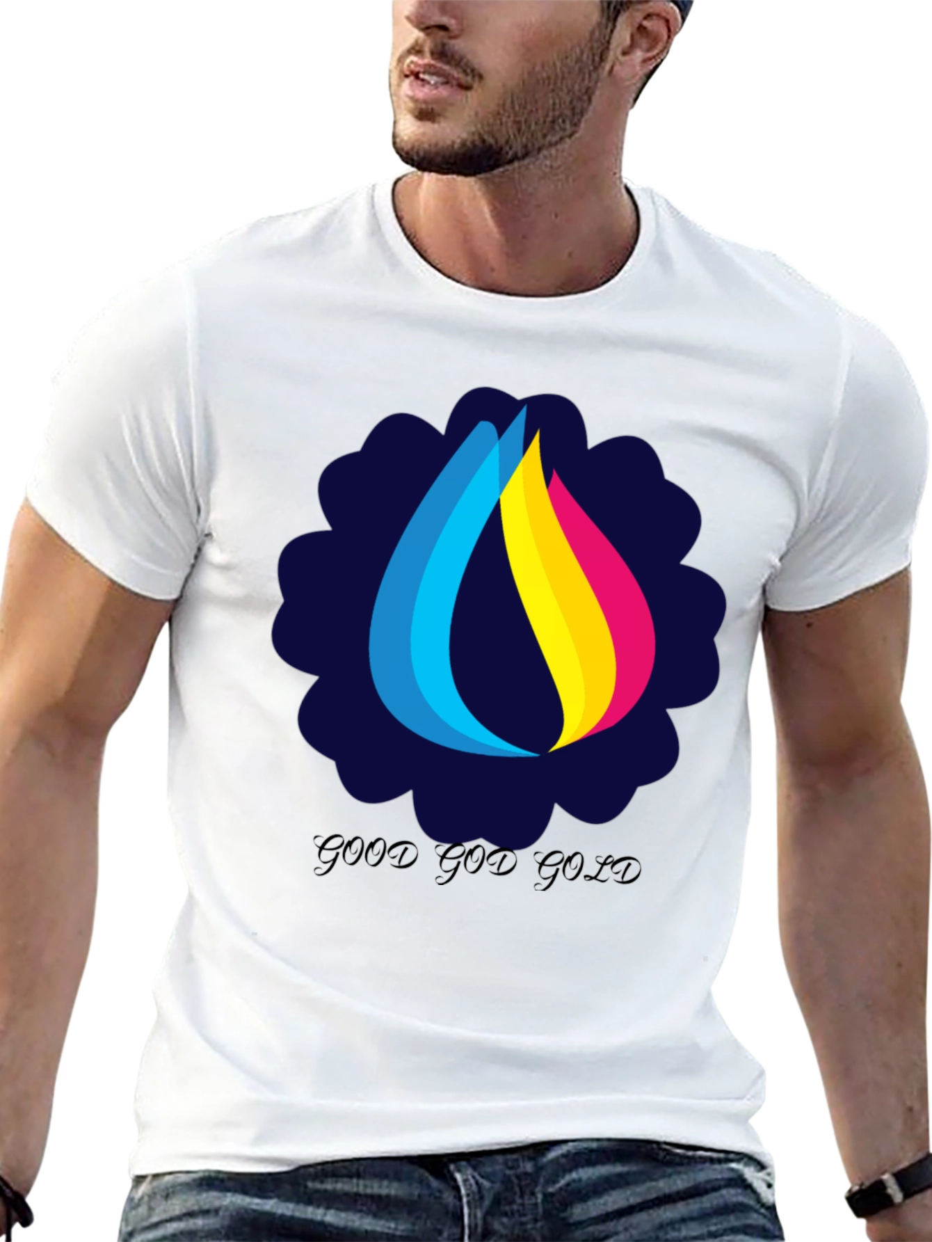 Black Good God Gold Graphic Tee - Stylish Black T-Shirt view 13