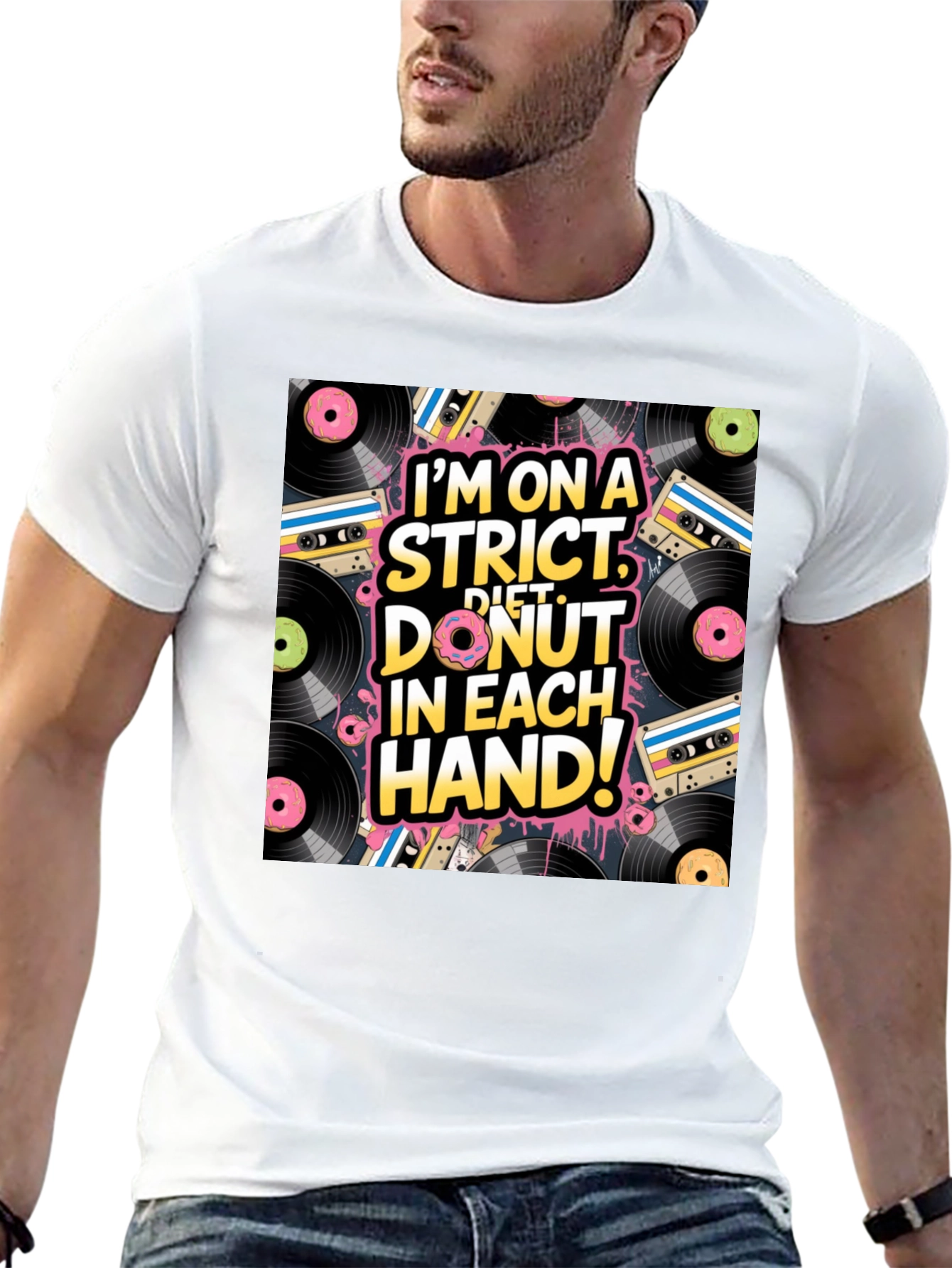 Black Donut Diet T-Shirt - Funny Graphic Tee view 13