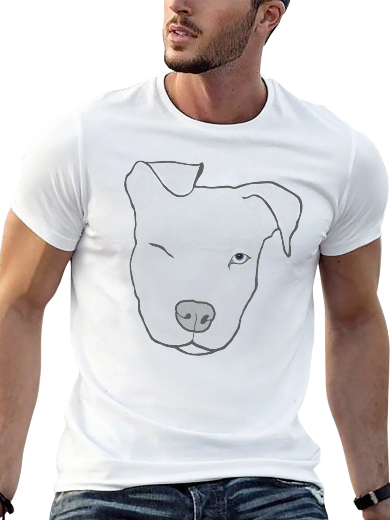 Black Winking Dog Graphic Tee - Cool Casual Style view 13