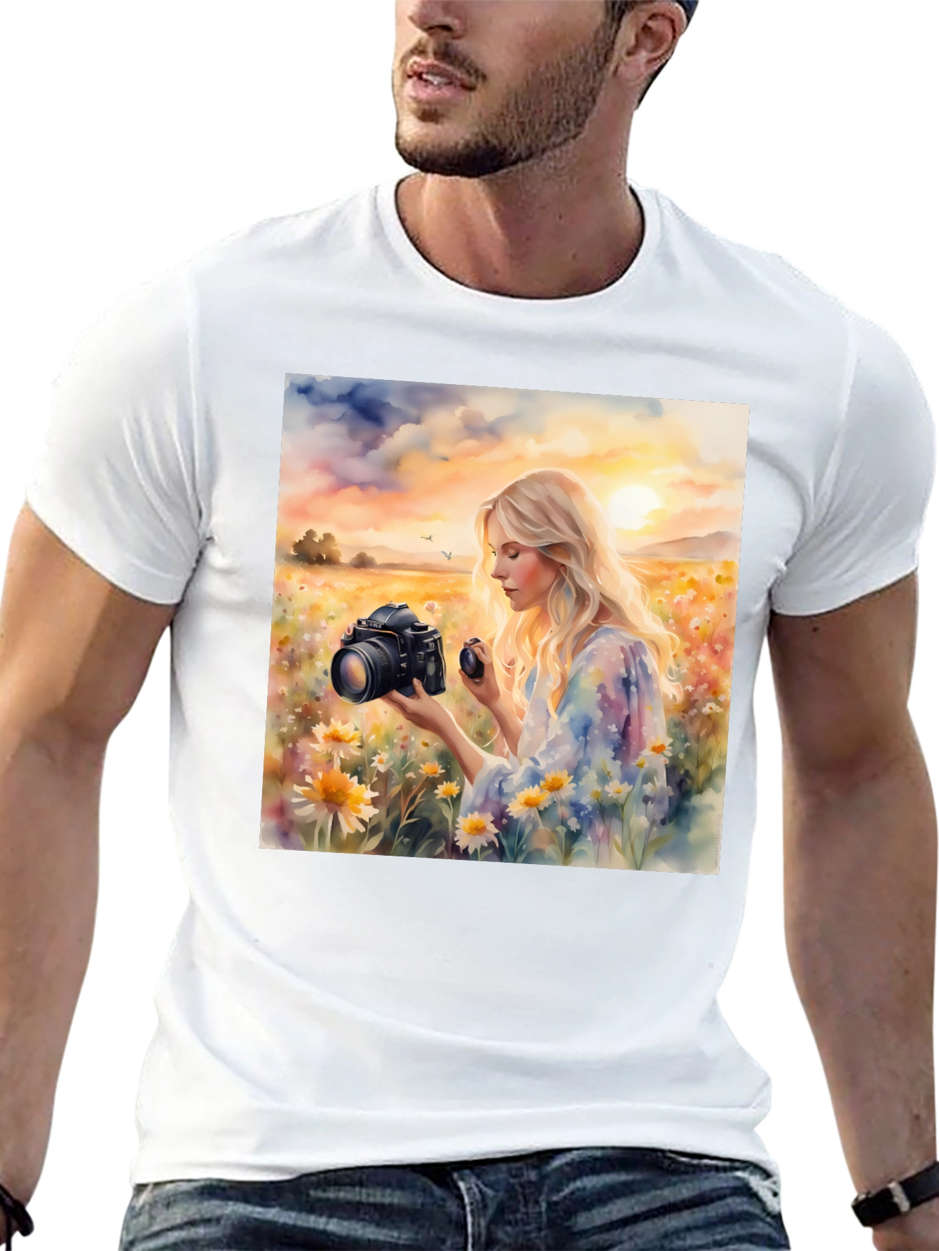 Black Woman Photographer Art Print Black T-Shirt view 13