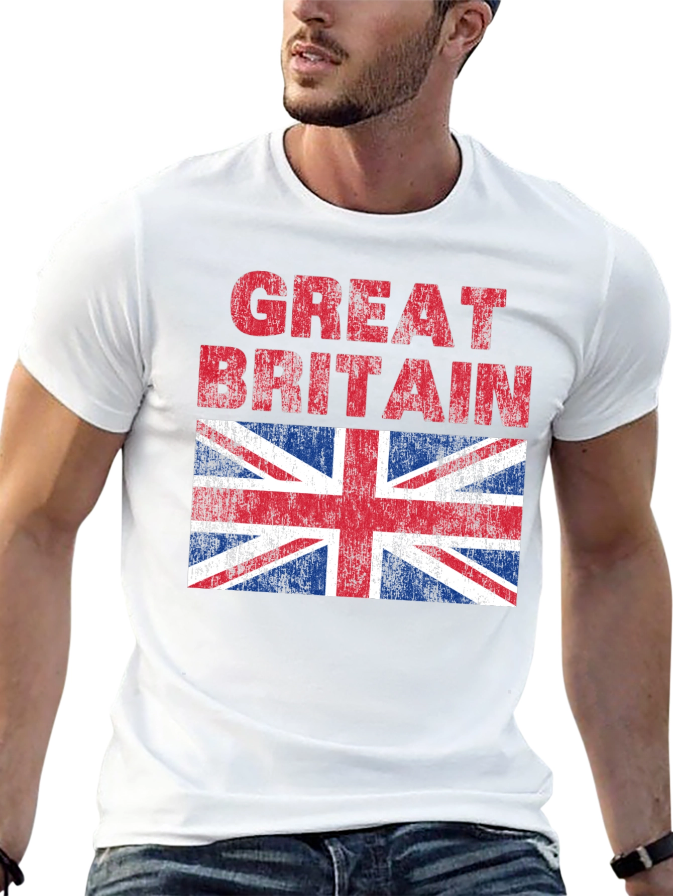 Black Great Britain Flag Graphic T-Shirt view 13