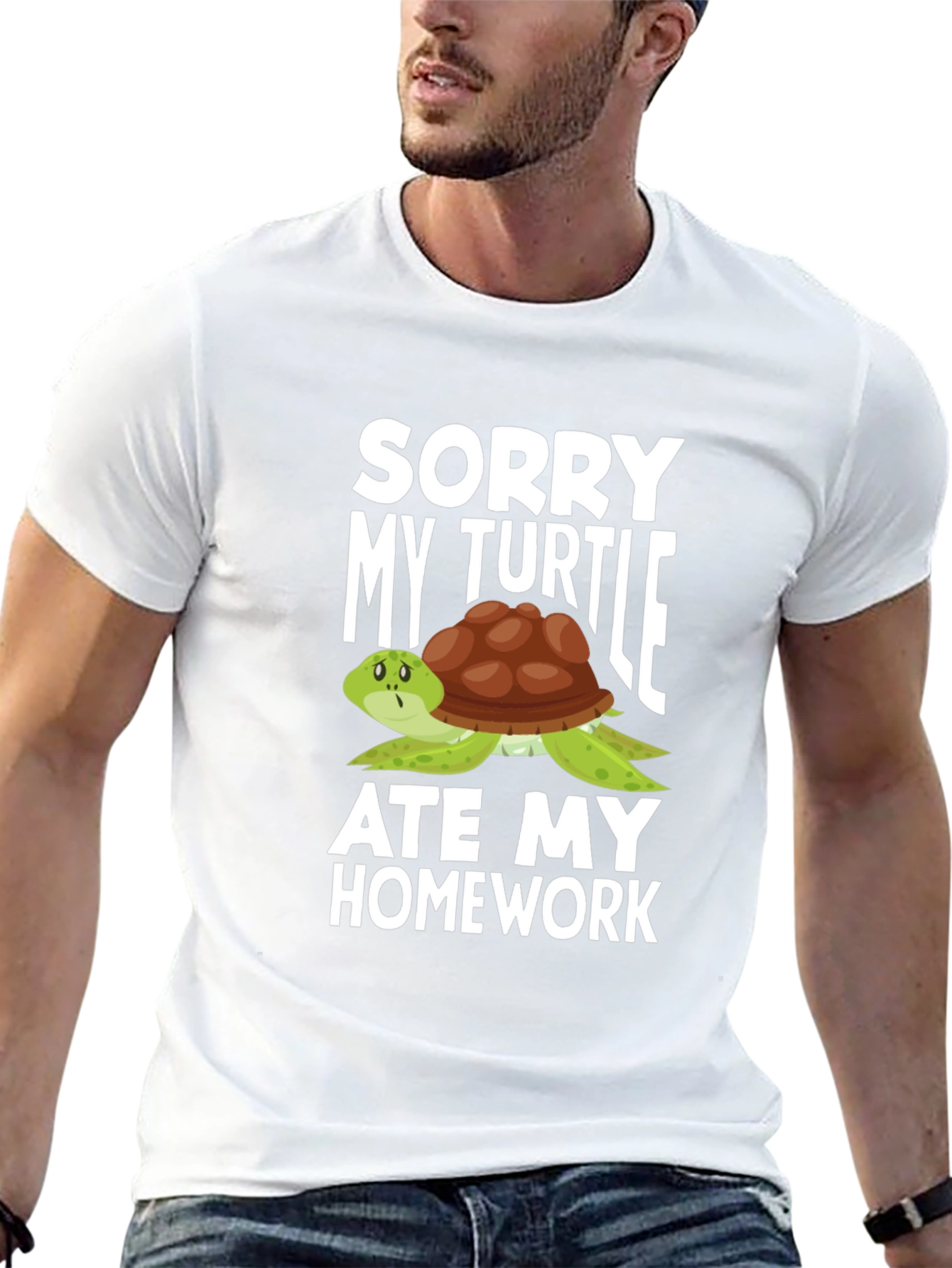 Black Sorry My Turtle Ate My Homework T-Shirt view 13