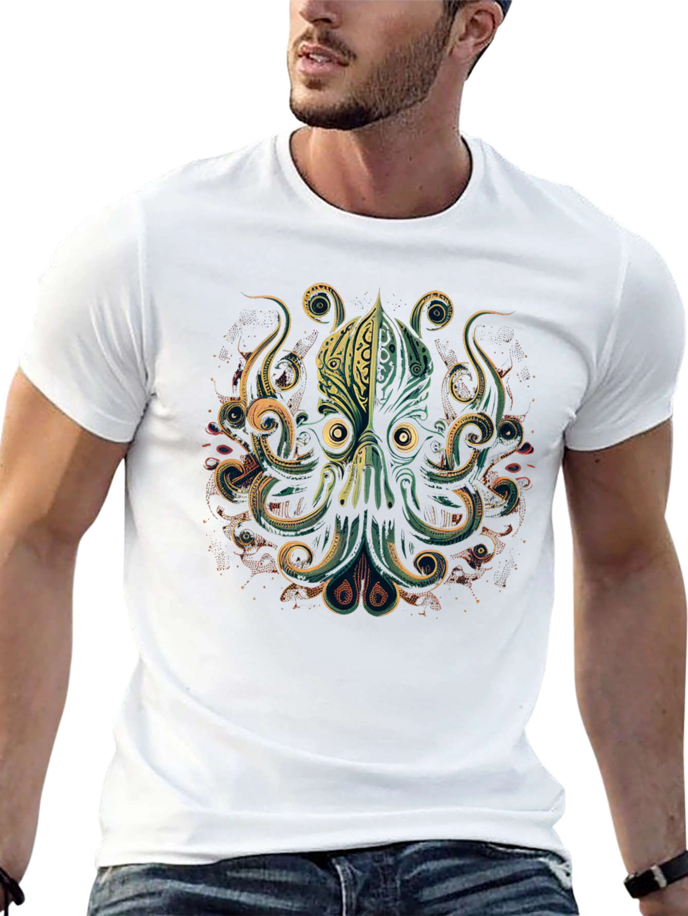 Black Octopus Graphic Black T-Shirt view 13