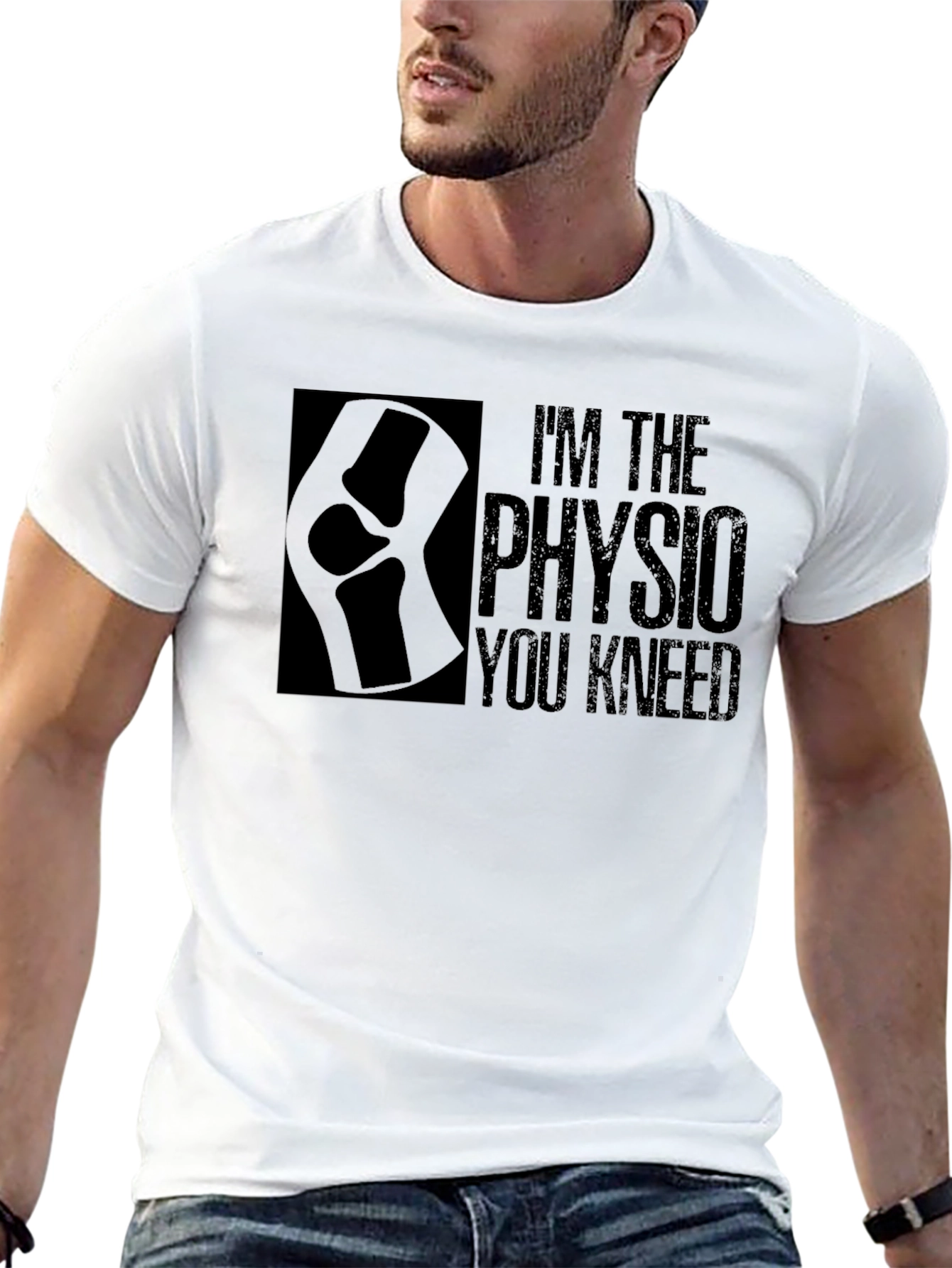 Black Physio Knee-d T-Shirt: Funny Therapy Shirt view 13
