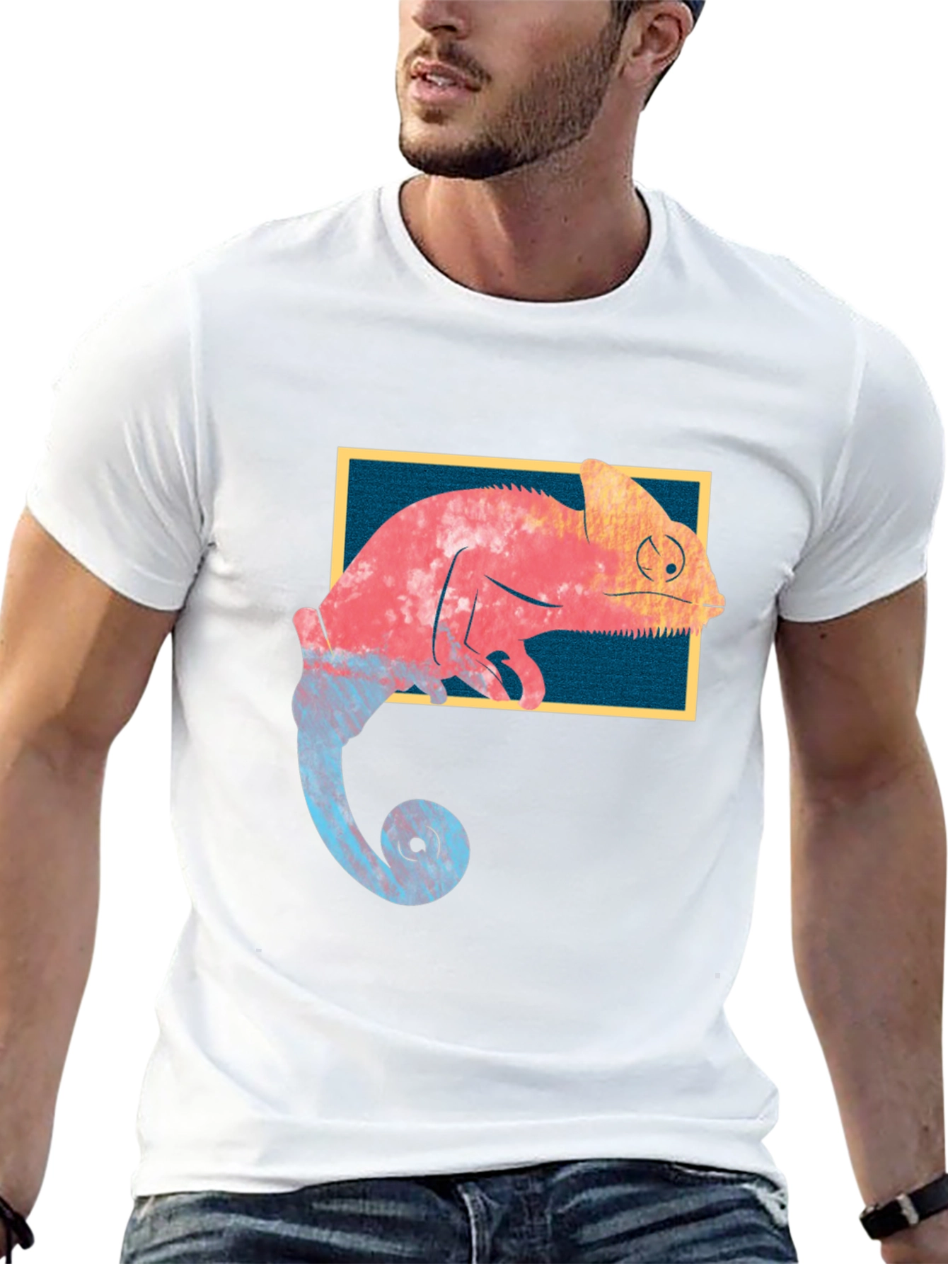 Black Chameleon Graphic T-Shirt - Unique Design view 13
