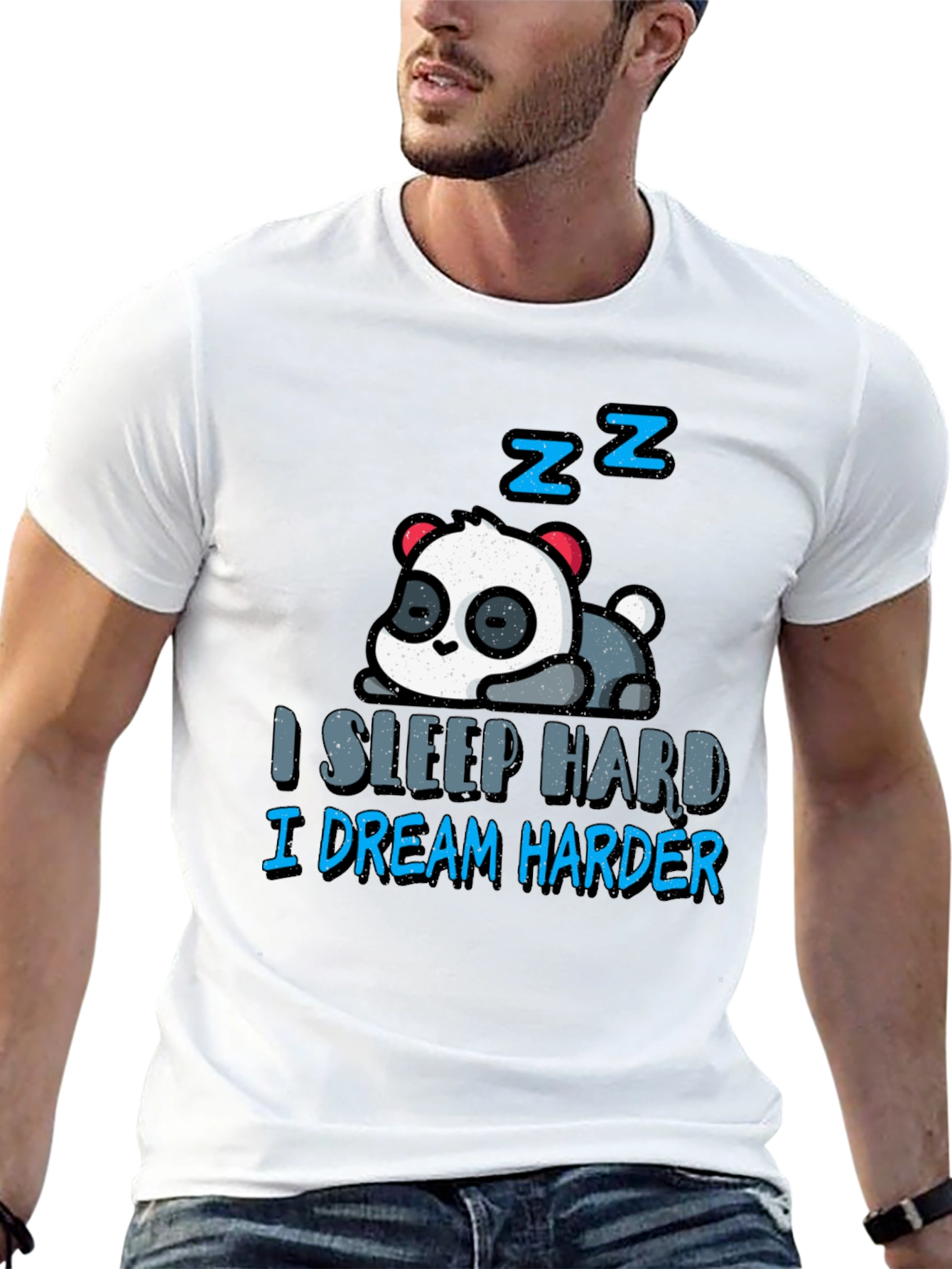 Black Sleepy Panda T-Shirt - I Sleep Hard, I Dream Harder view 13