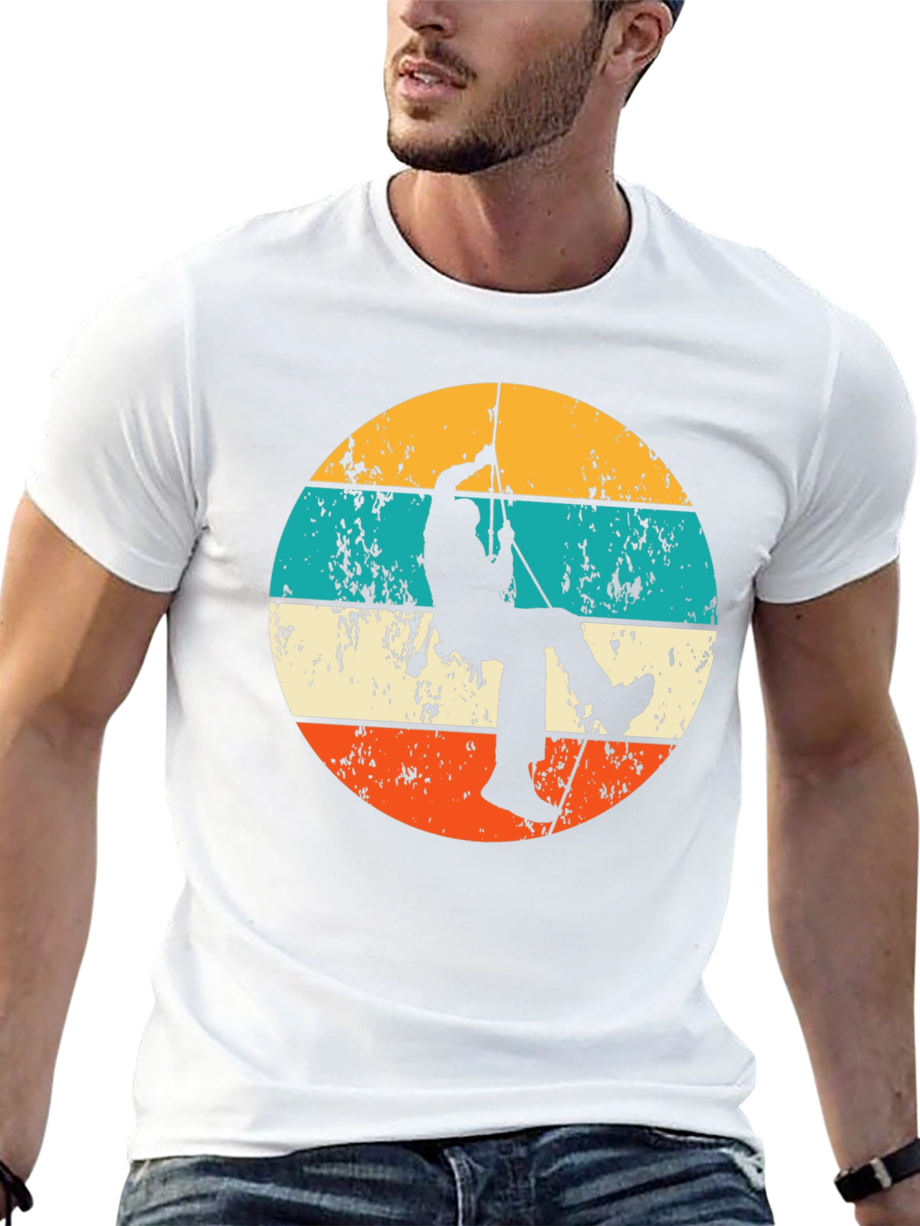 Black Retro Rock Climbing T-Shirt - Adventure Apparel view 13