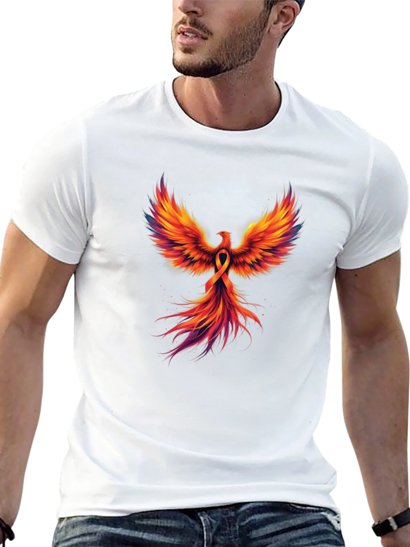 Black Phoenix Rising Graphic T-Shirt - Black view 13