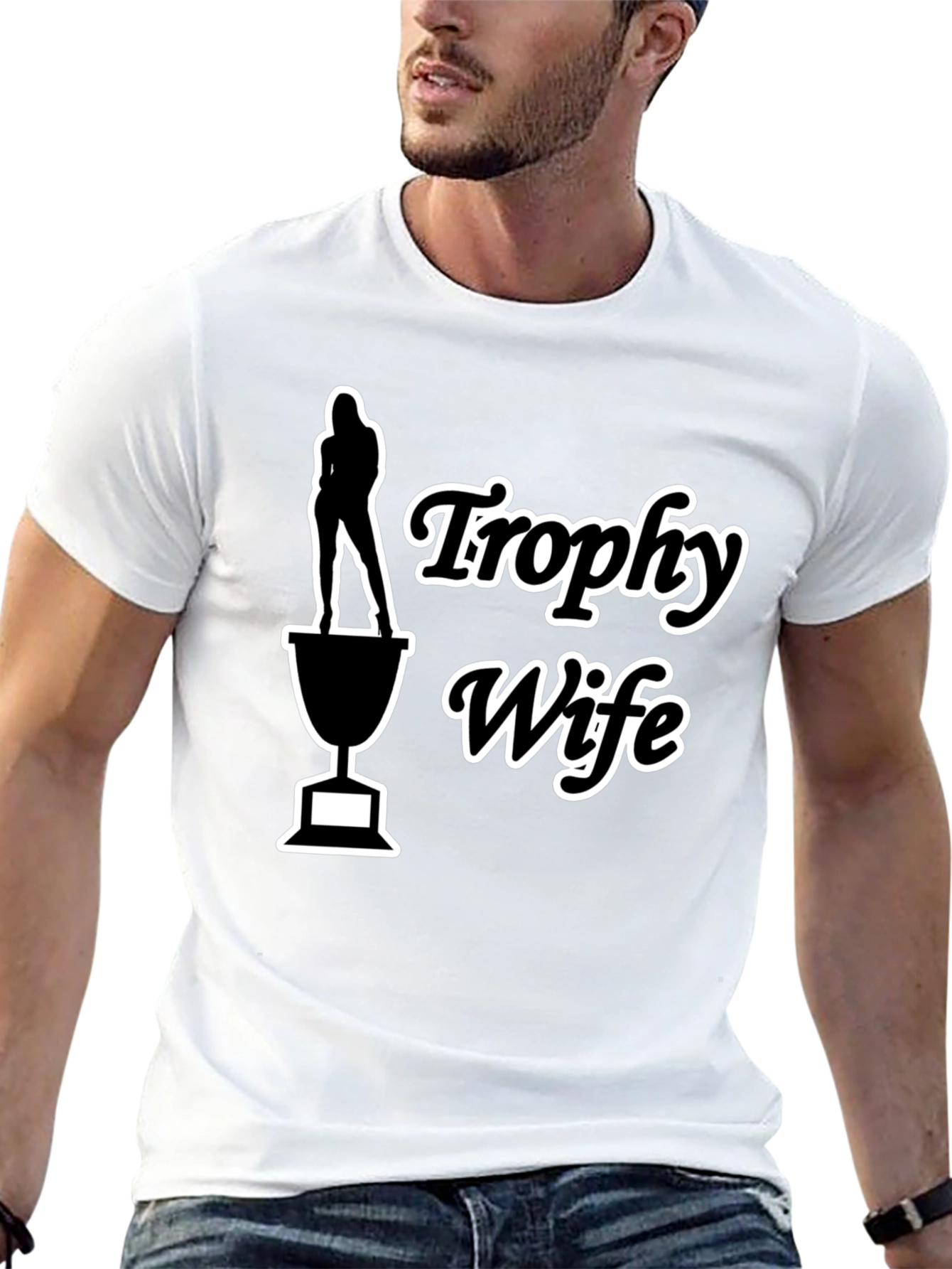 Black Trophy Wife Graphic Tee - Funny Novelty T-Shirt view 13