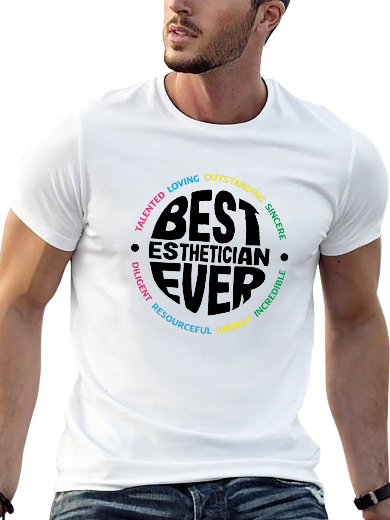 Black Best Esthetician Ever T-Shirt - Gift for Cosmetologists view 13