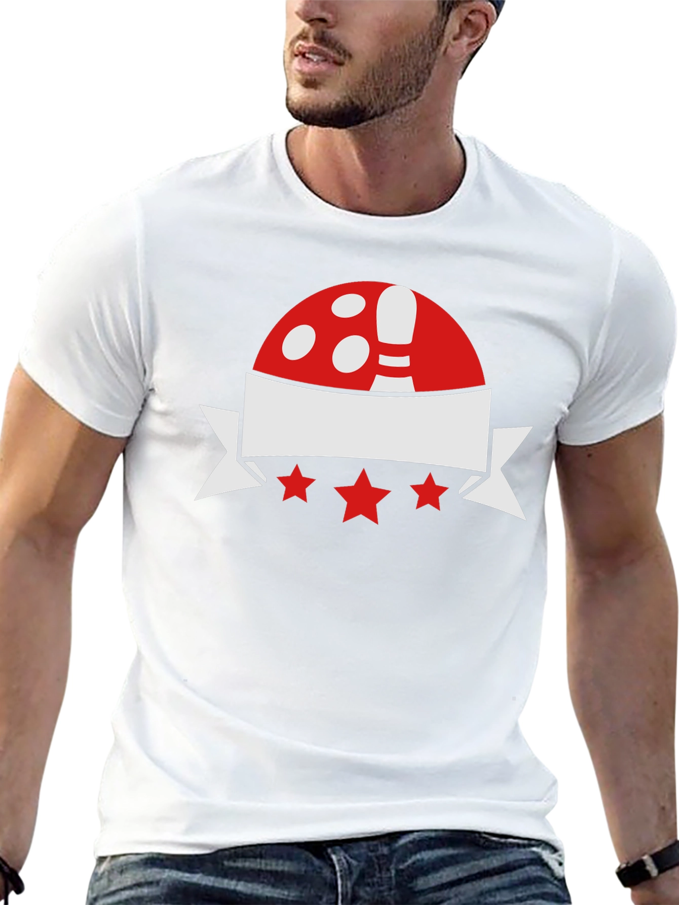 Black Bowling T-Shirt: Red, White & Star Design view 13