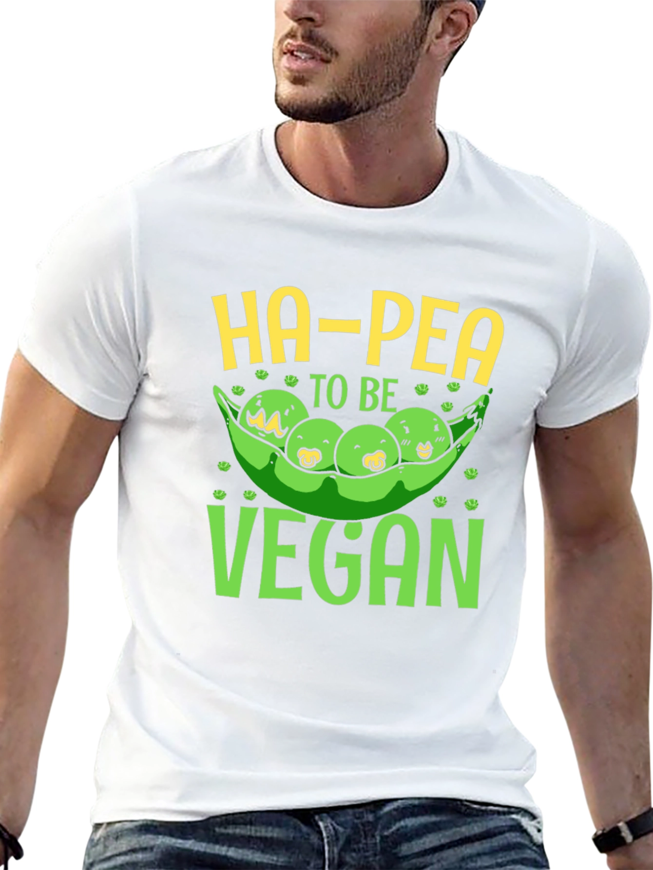 Black Ha-Pea To Be Vegan Graphic T-Shirt view 13