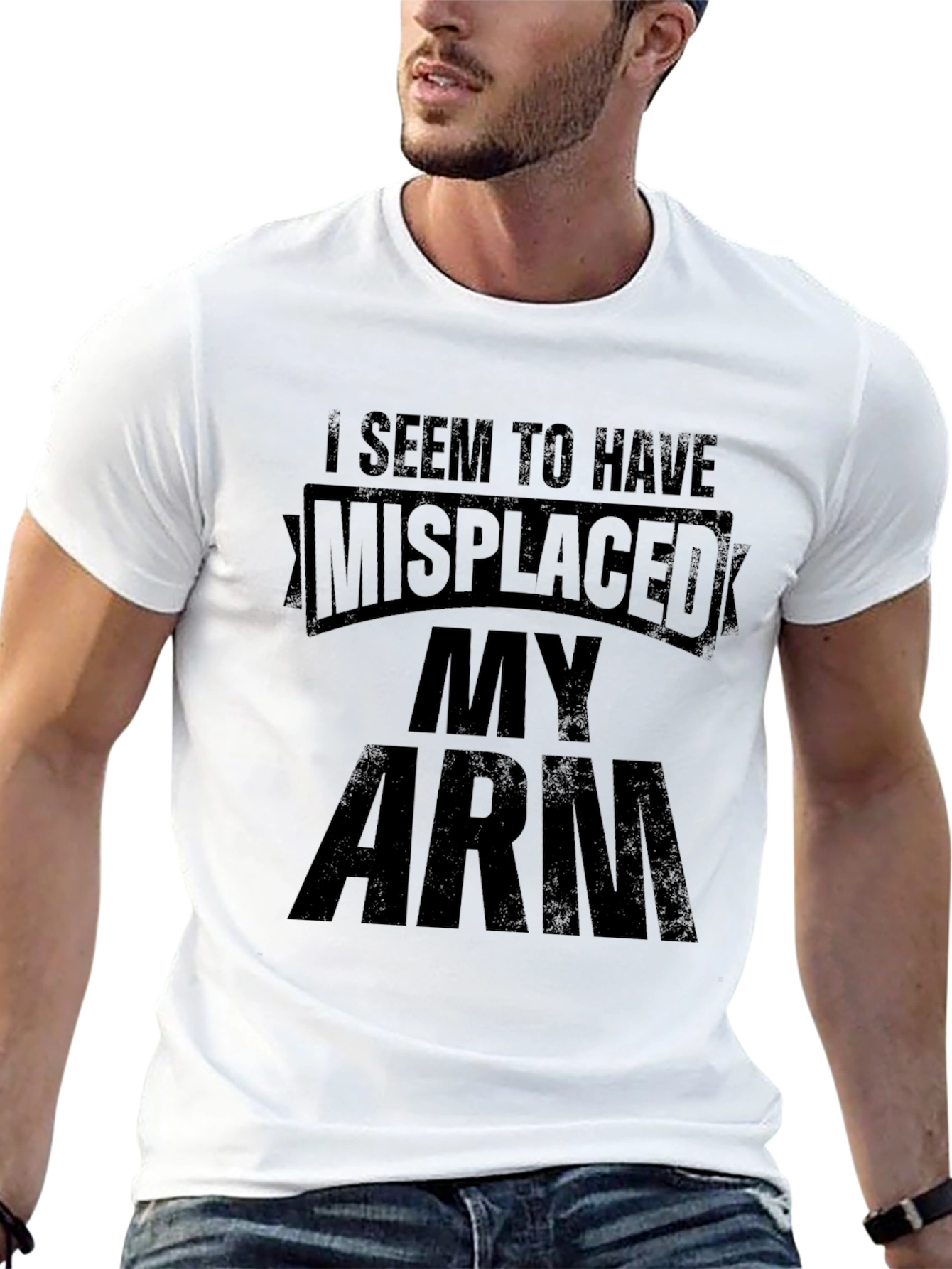 Black Misplaced Arm Novelty T-Shirt view 13