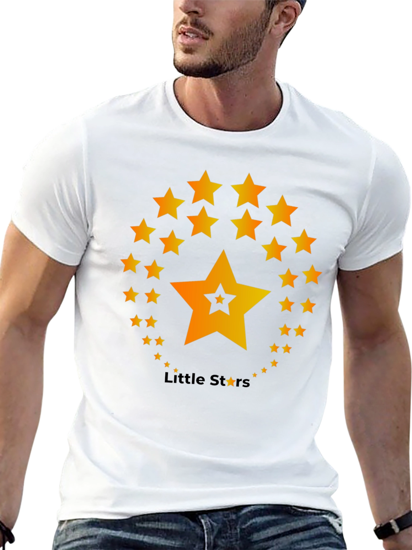Black Little Stars T-Shirt - Black Cotton Blend view 13