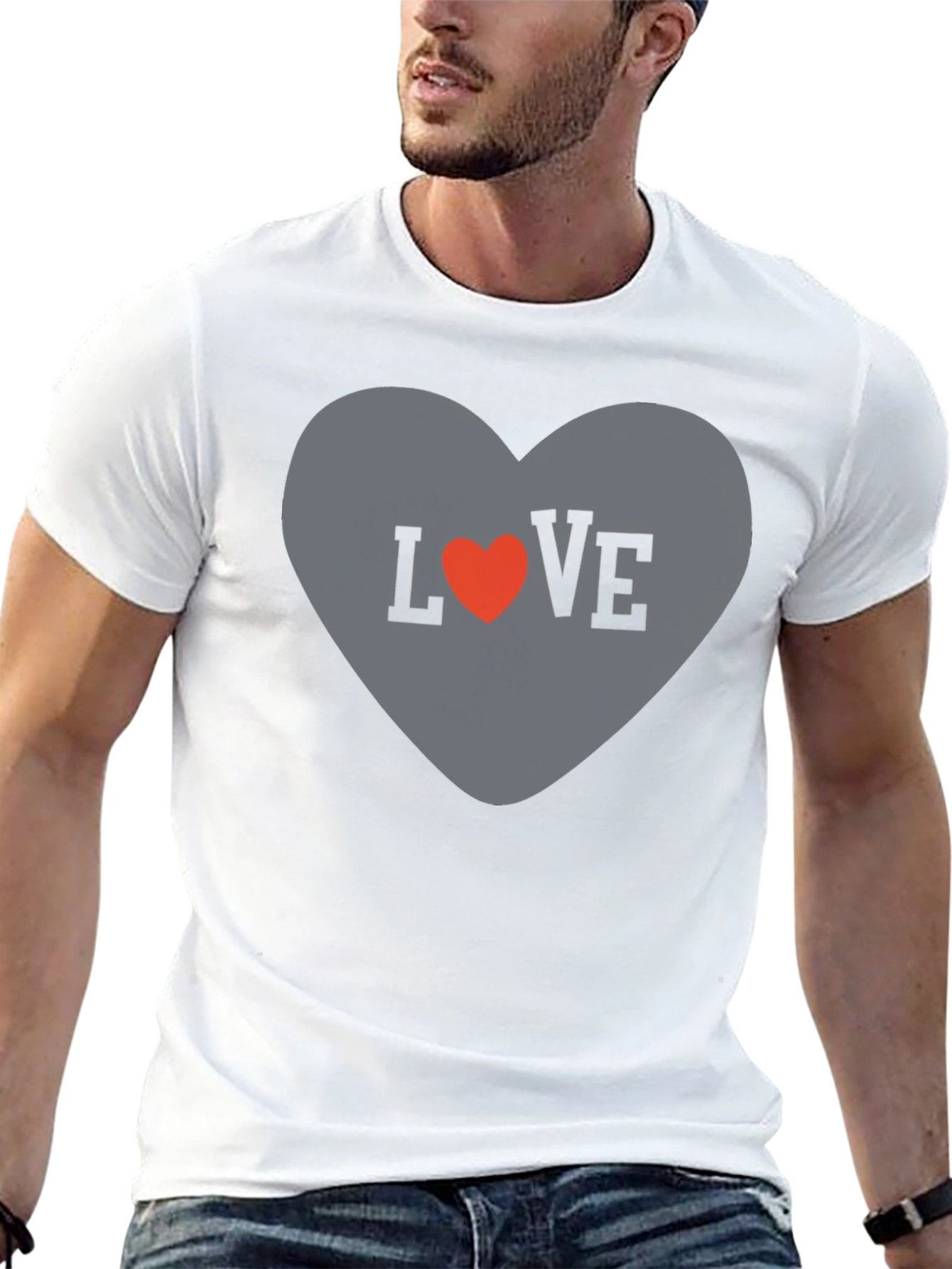 Black Love Heart Graphic Tee - Stylish Casual T-Shirt view 13
