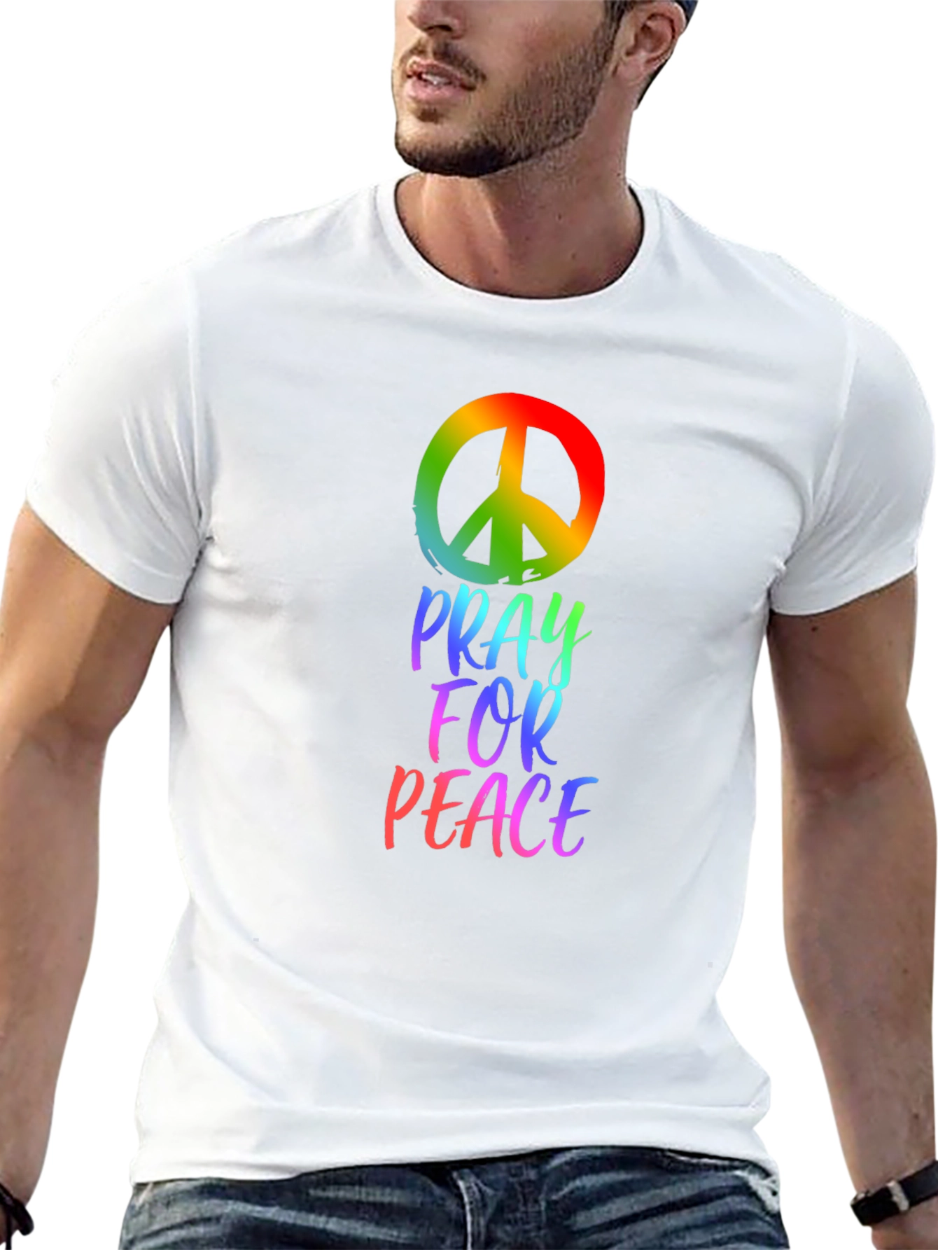 Black Pray for Peace Graphic T-Shirt view 13