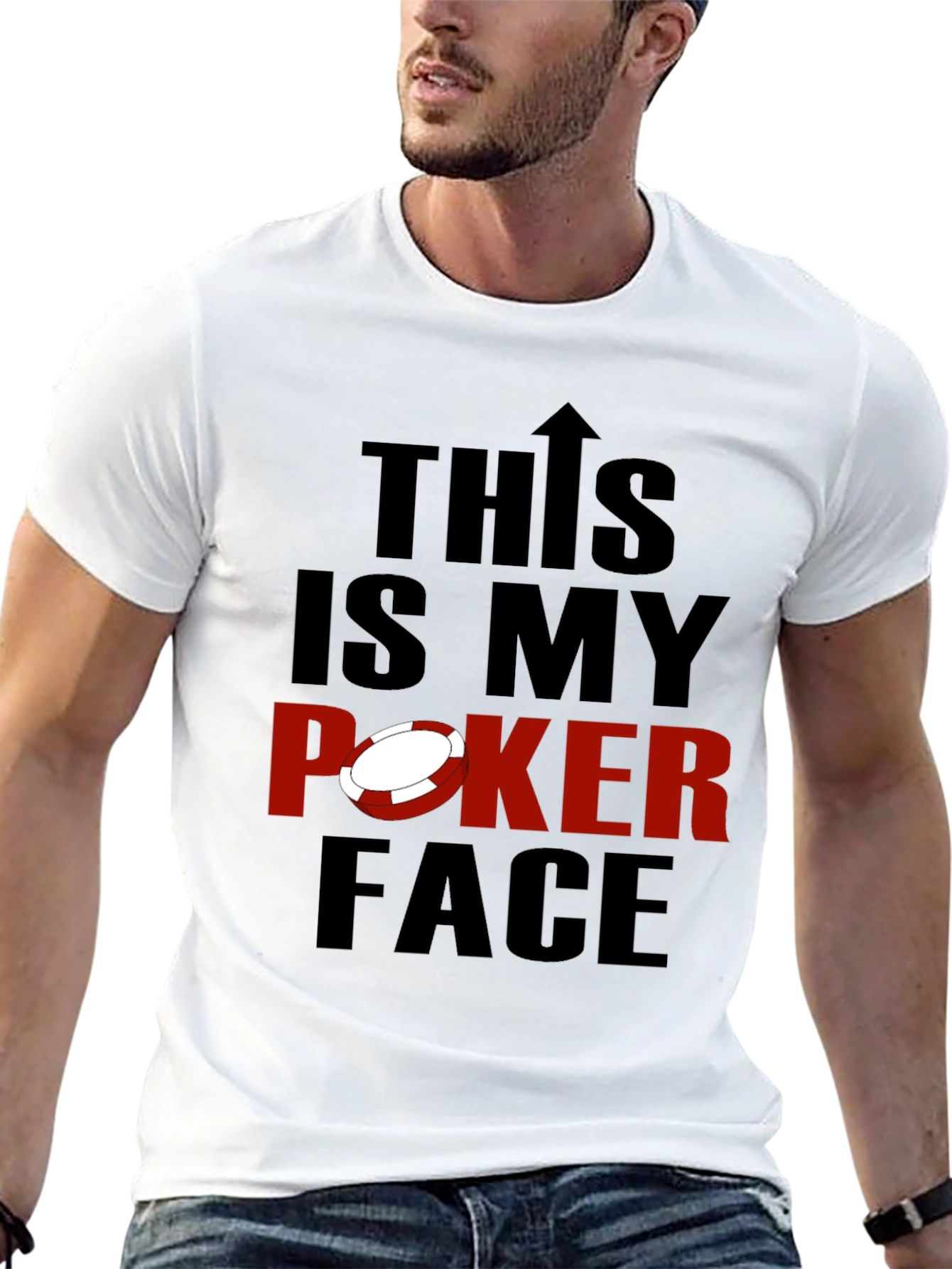 Black This is My Poker Face Graphic Tee - Black view 13