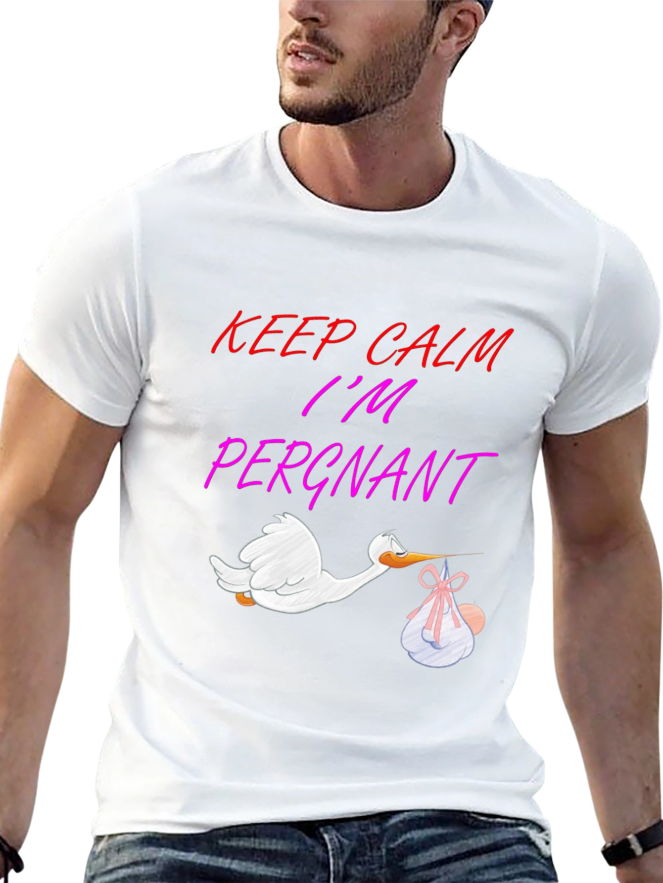 Black Keep Calm I'm Pergant T-Shirt view 13