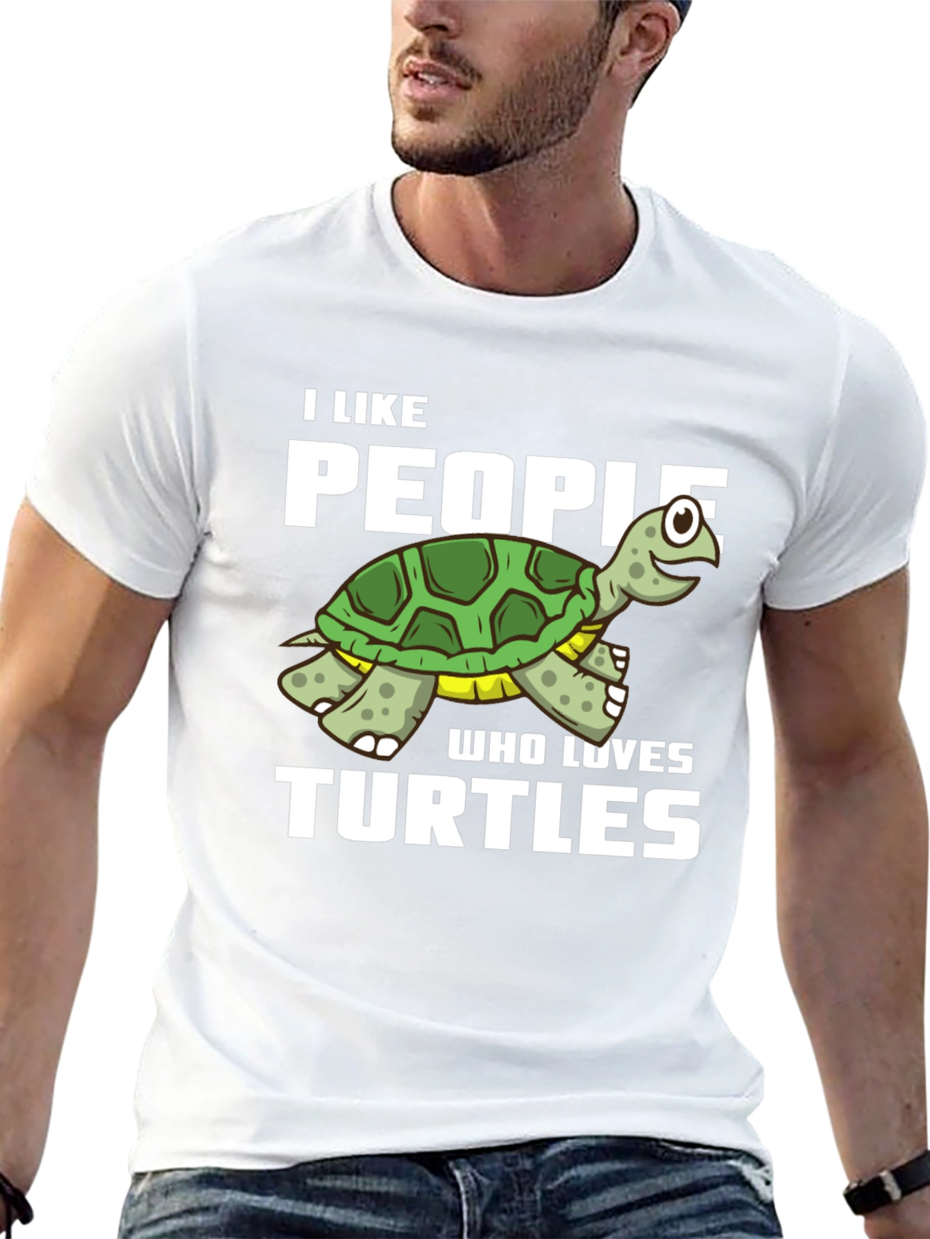 Black I Like People Who Loves Turtles Black T-Shirt view 13