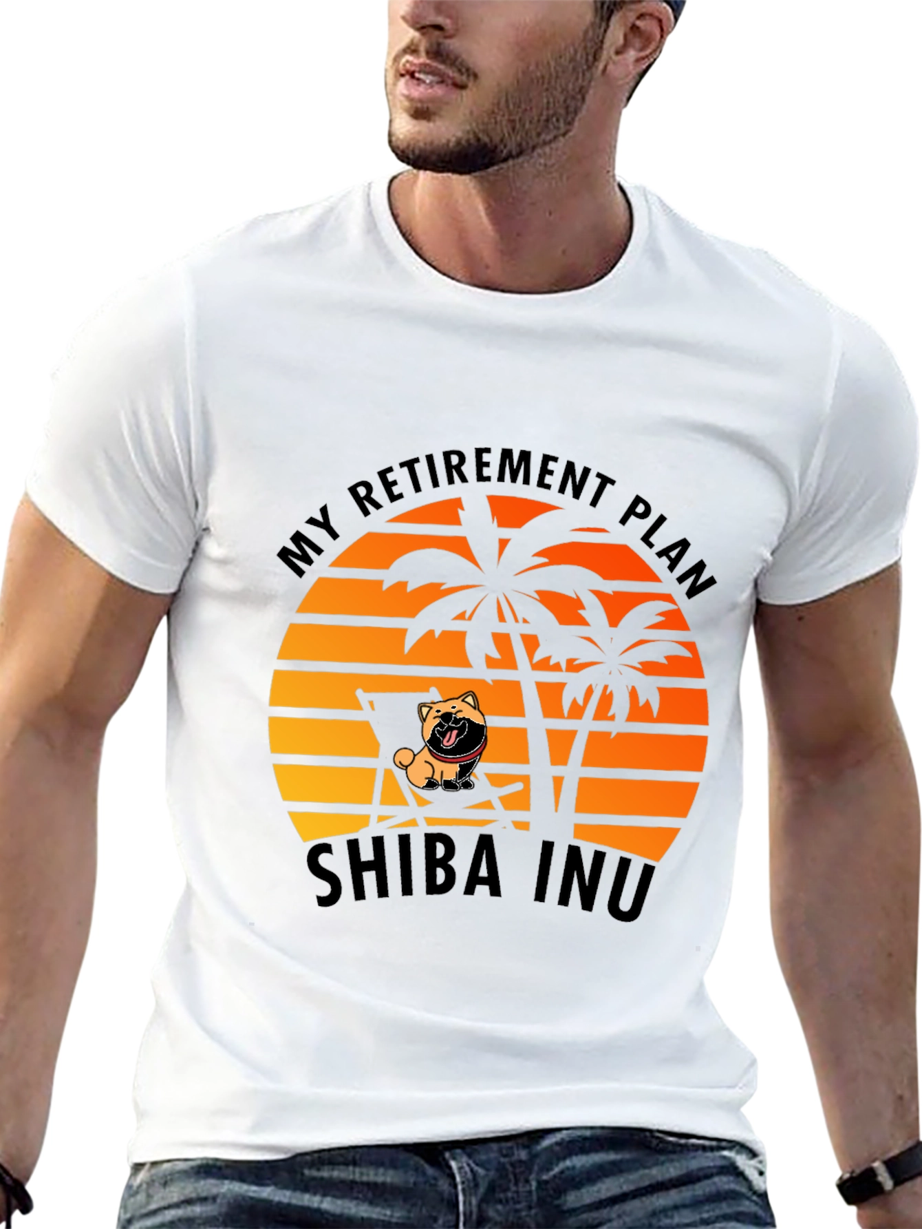 Black Shiba Inu Retirement Plan Black T-Shirt view 13