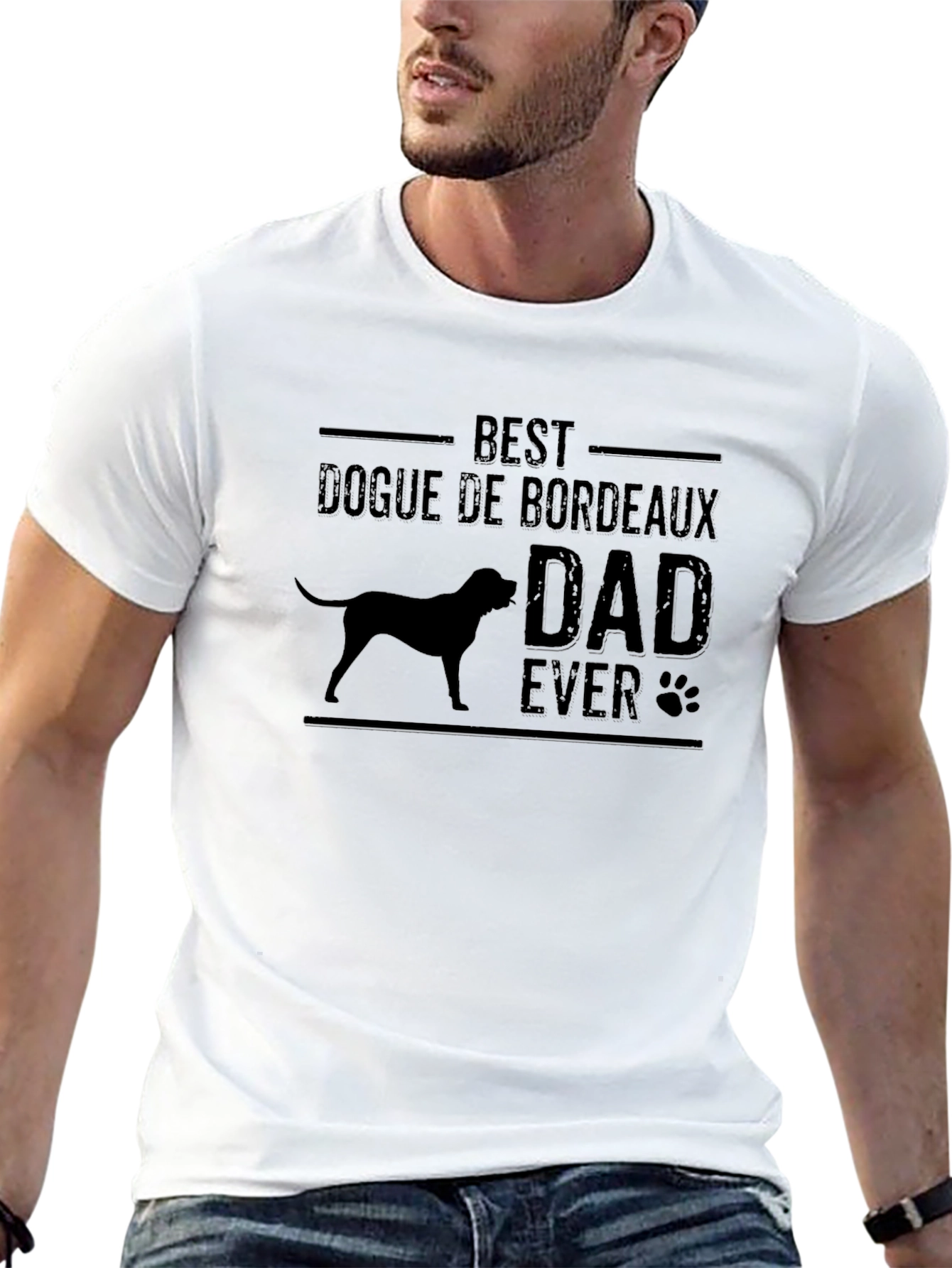 Black Best Dogue de Bordeaux Dad Ever T-Shirt view 13
