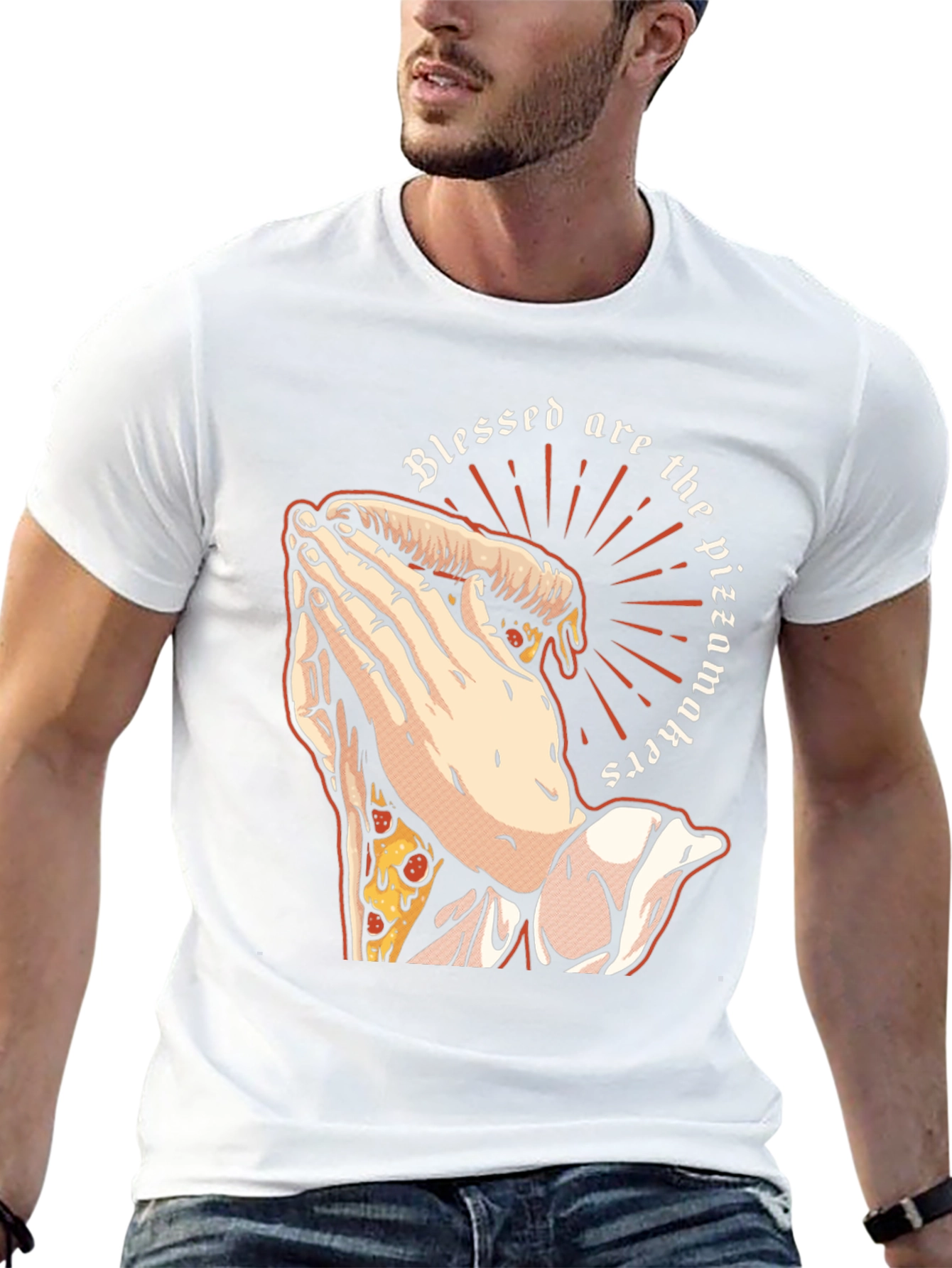 Black Blessed Pizzamakers T-Shirt - Novelty Graphic Tee view 13