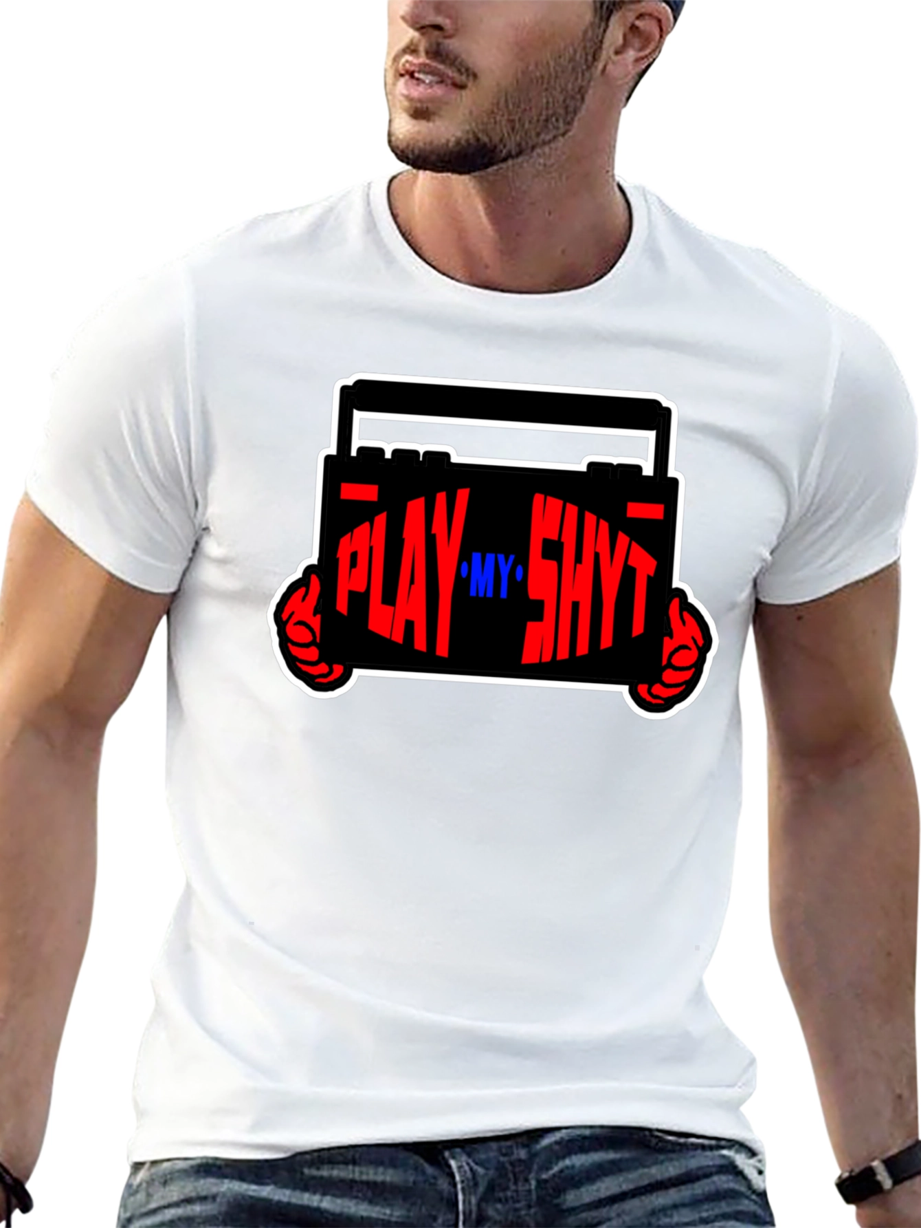 Black Play My Sh*t Black Graphic Tee view 13