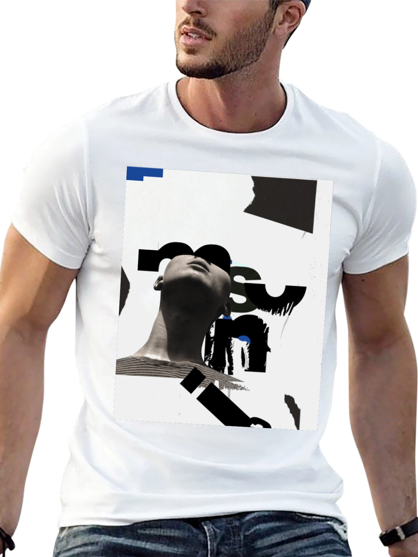 Black Modern Art Graphic Tee - Black Unisex T-Shirt view 13