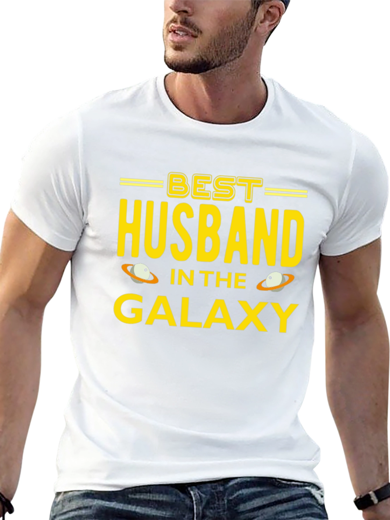 Black Best Husband in the Galaxy T-Shirt view 13