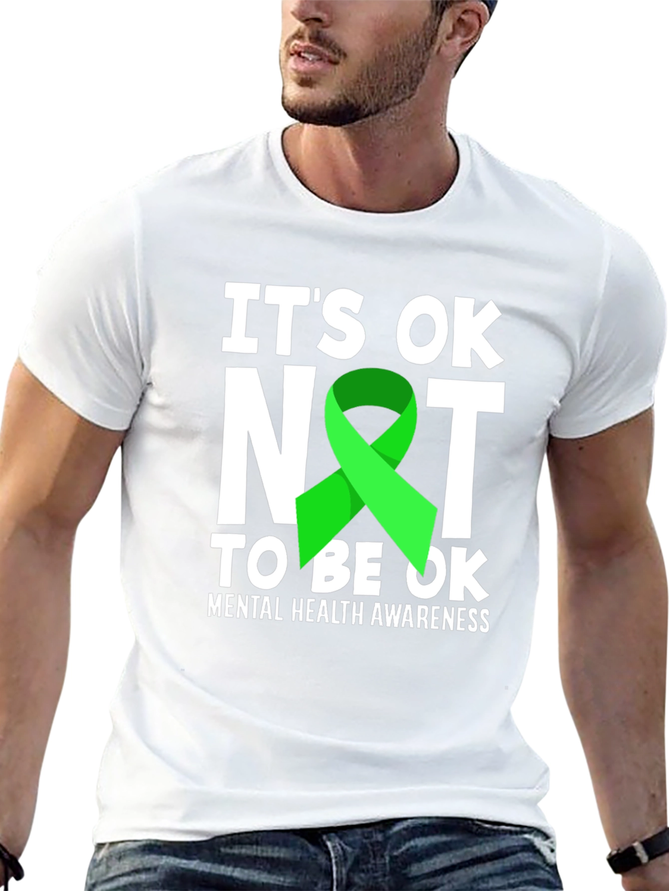 Black It's OK Not to Be OK Mental Health Awareness T-Shirt view 13