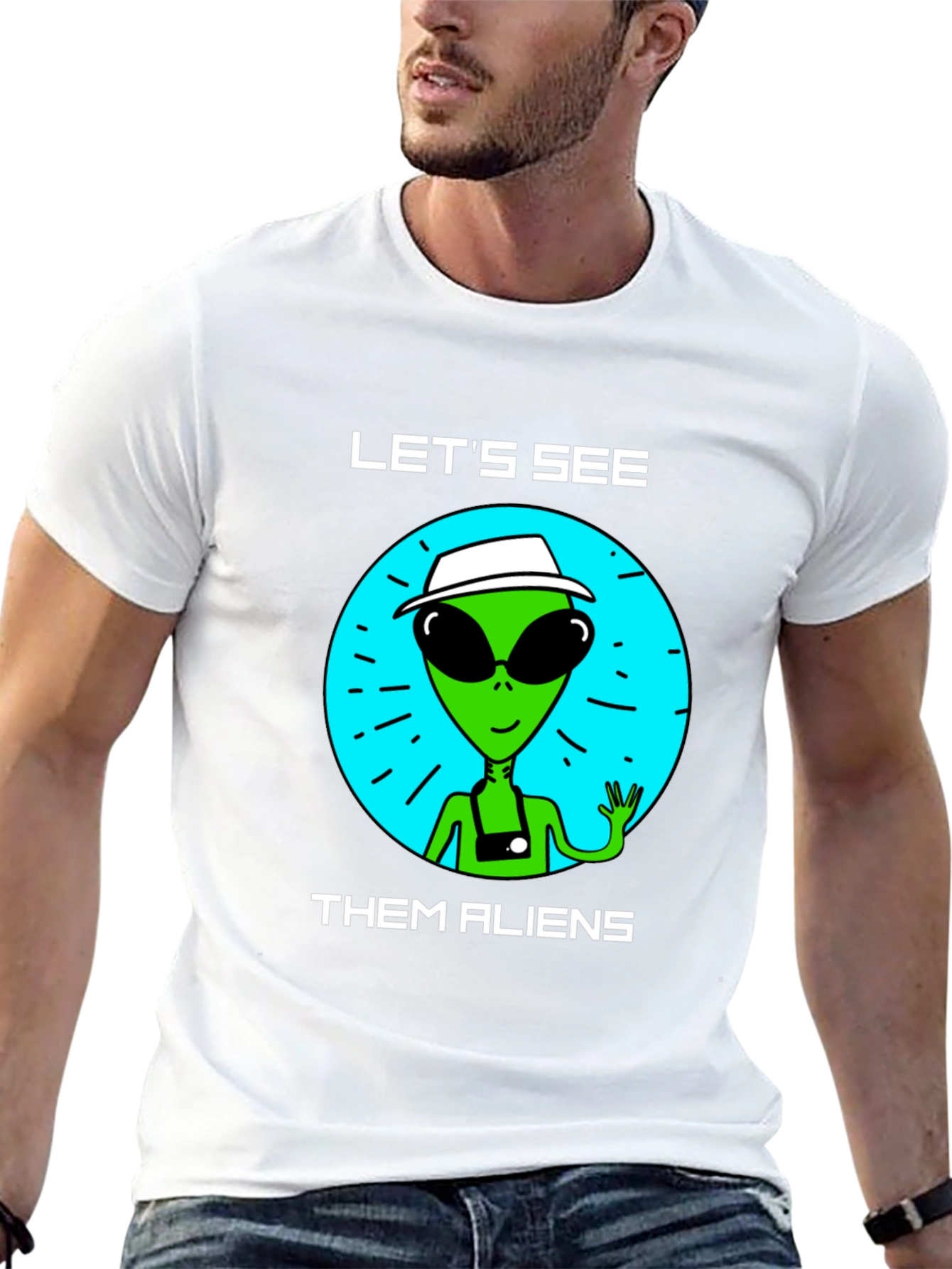 Black Let's See Them Aliens T-Shirt view 13