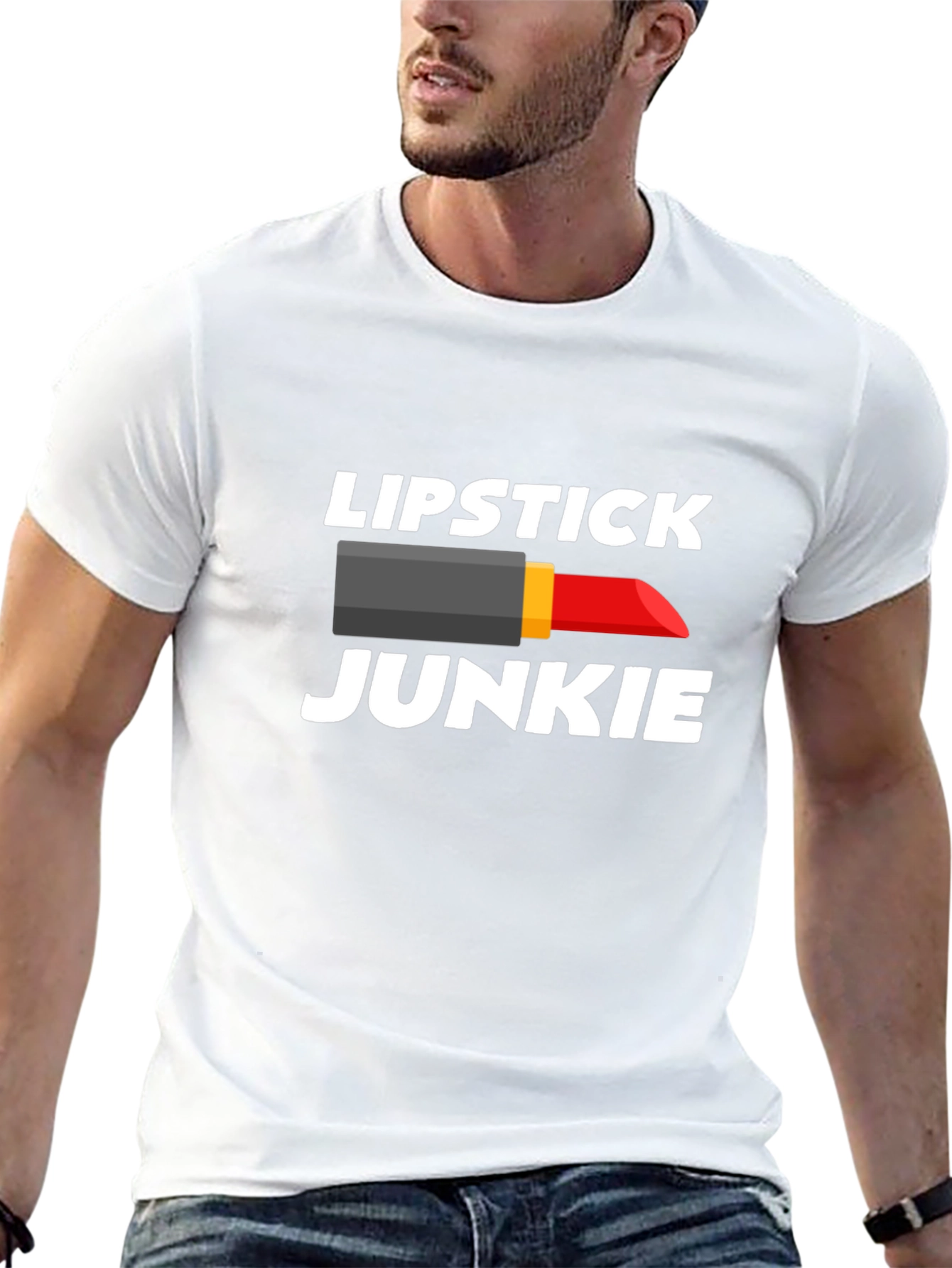 Black Lipstick Junkie Graphic T-Shirt - Unisex view 13