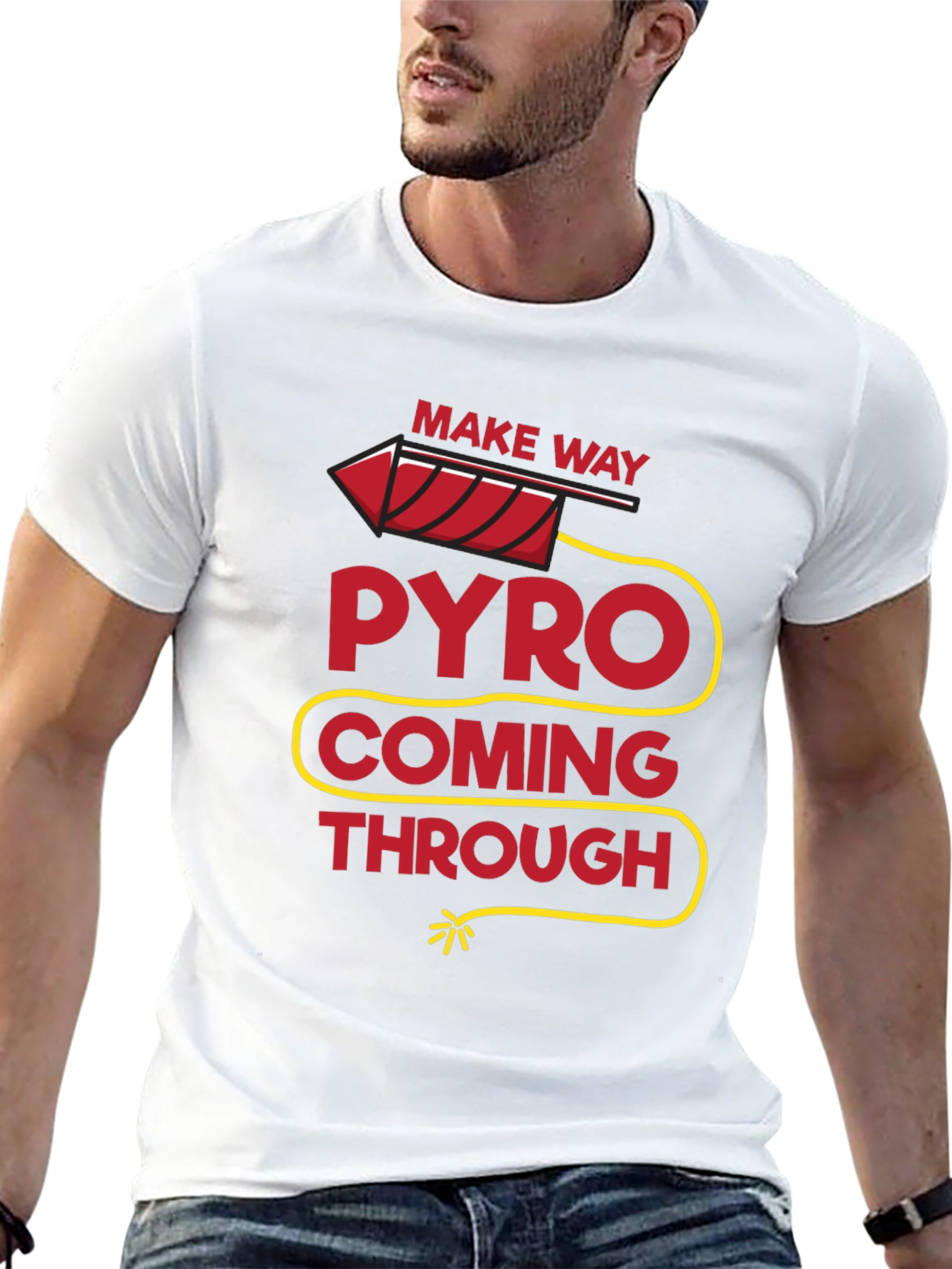 Black Pyro Coming Through Graphic T-Shirt - Black Cotton Tee view 13