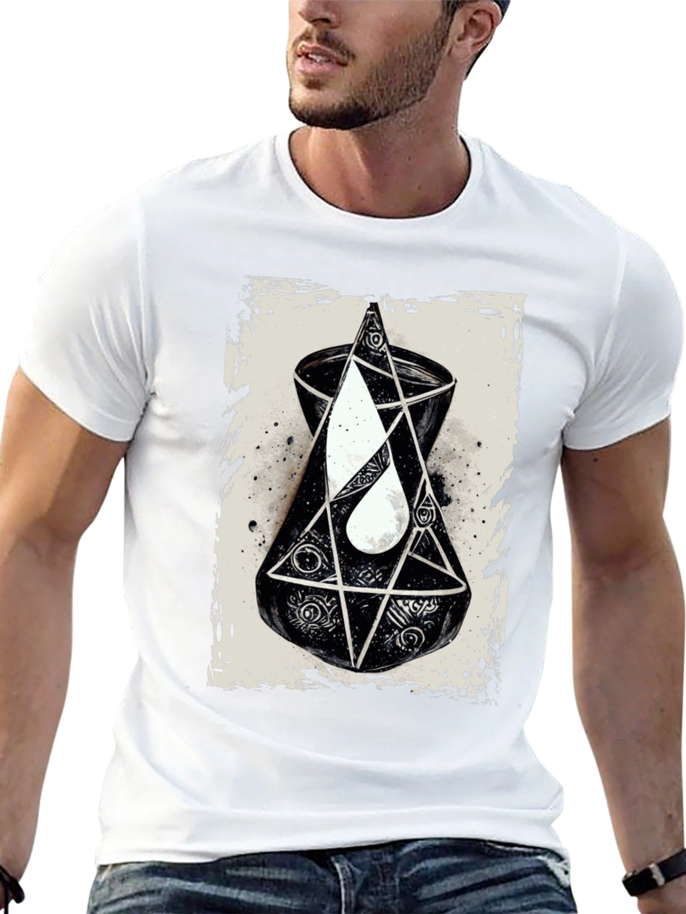 Black Esoteric Graphic Tee - Occult Symbolism T-Shirt view 13