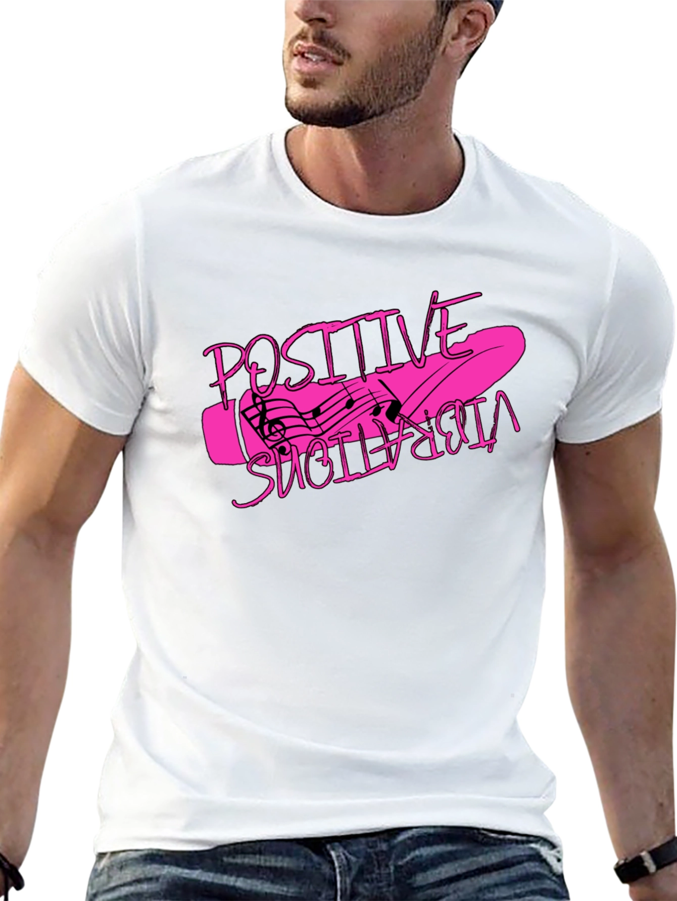Black Positive Vibrations Graphic T-Shirt - Black view 13