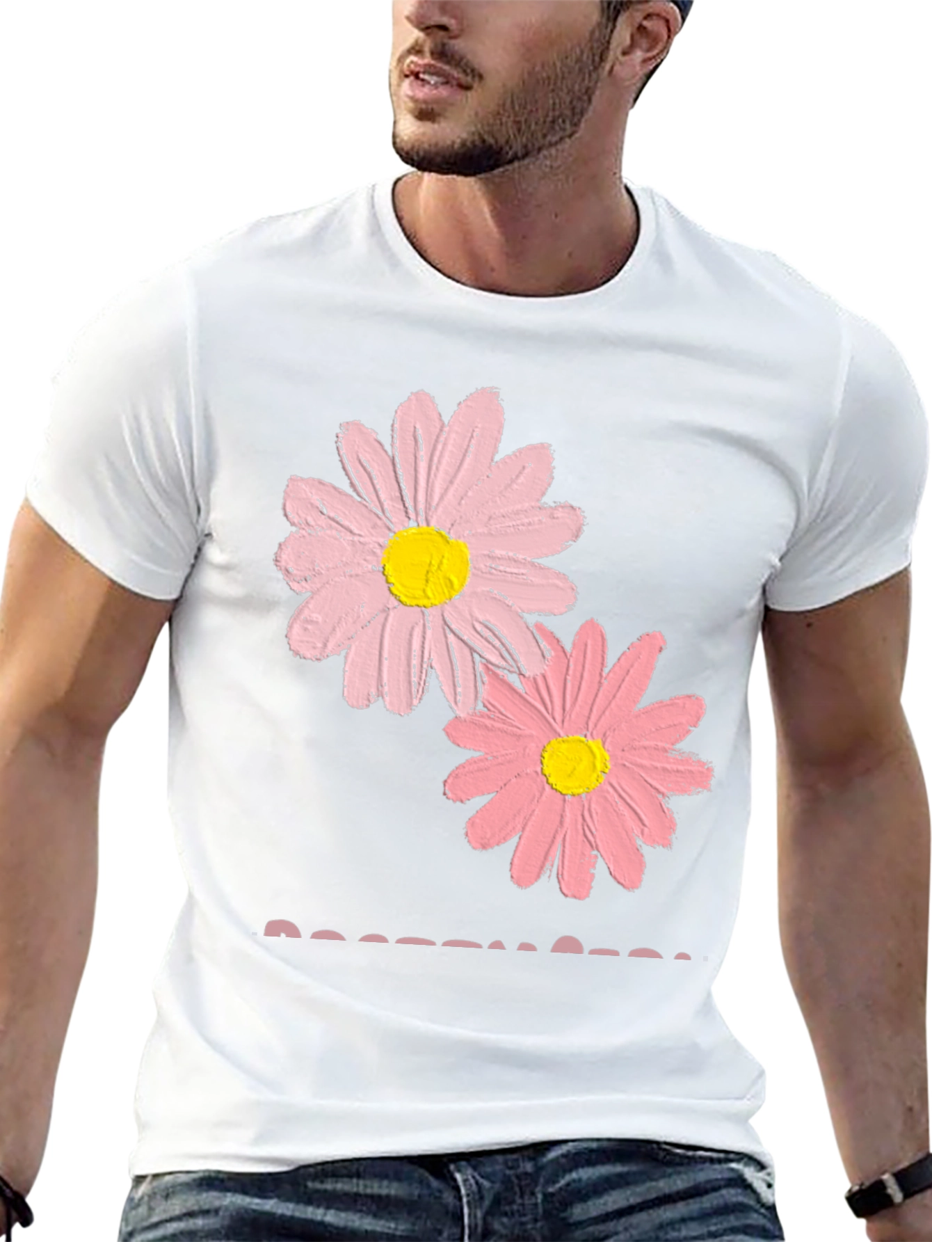 Black Pink Daisy Graphic T-Shirt - Soft Cotton Blend view 13