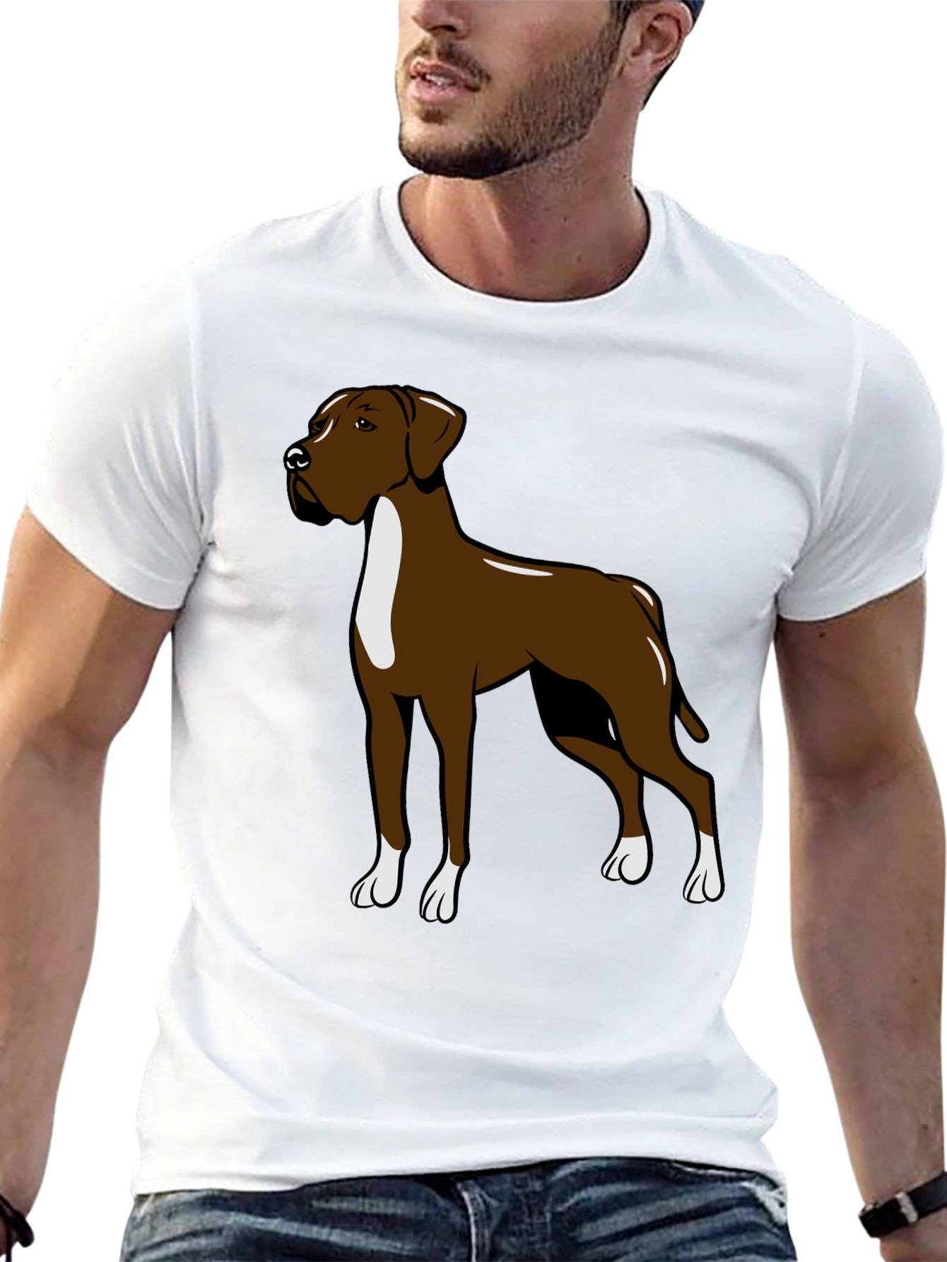 Black Boxer Dog Graphic T-Shirt - Trendy Canine Design view 13