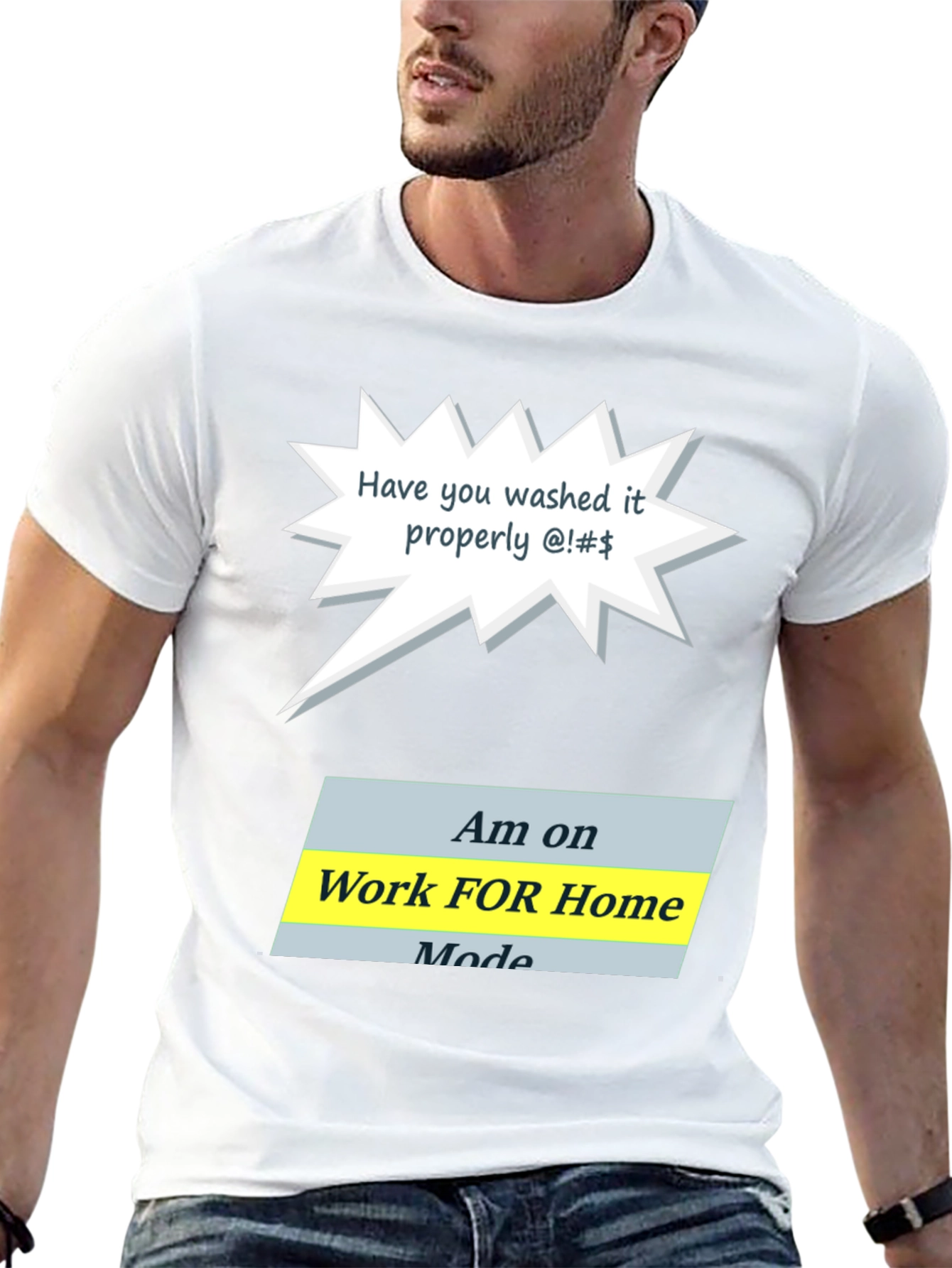 Black Funny Work From Home Mode T-Shirt view 13