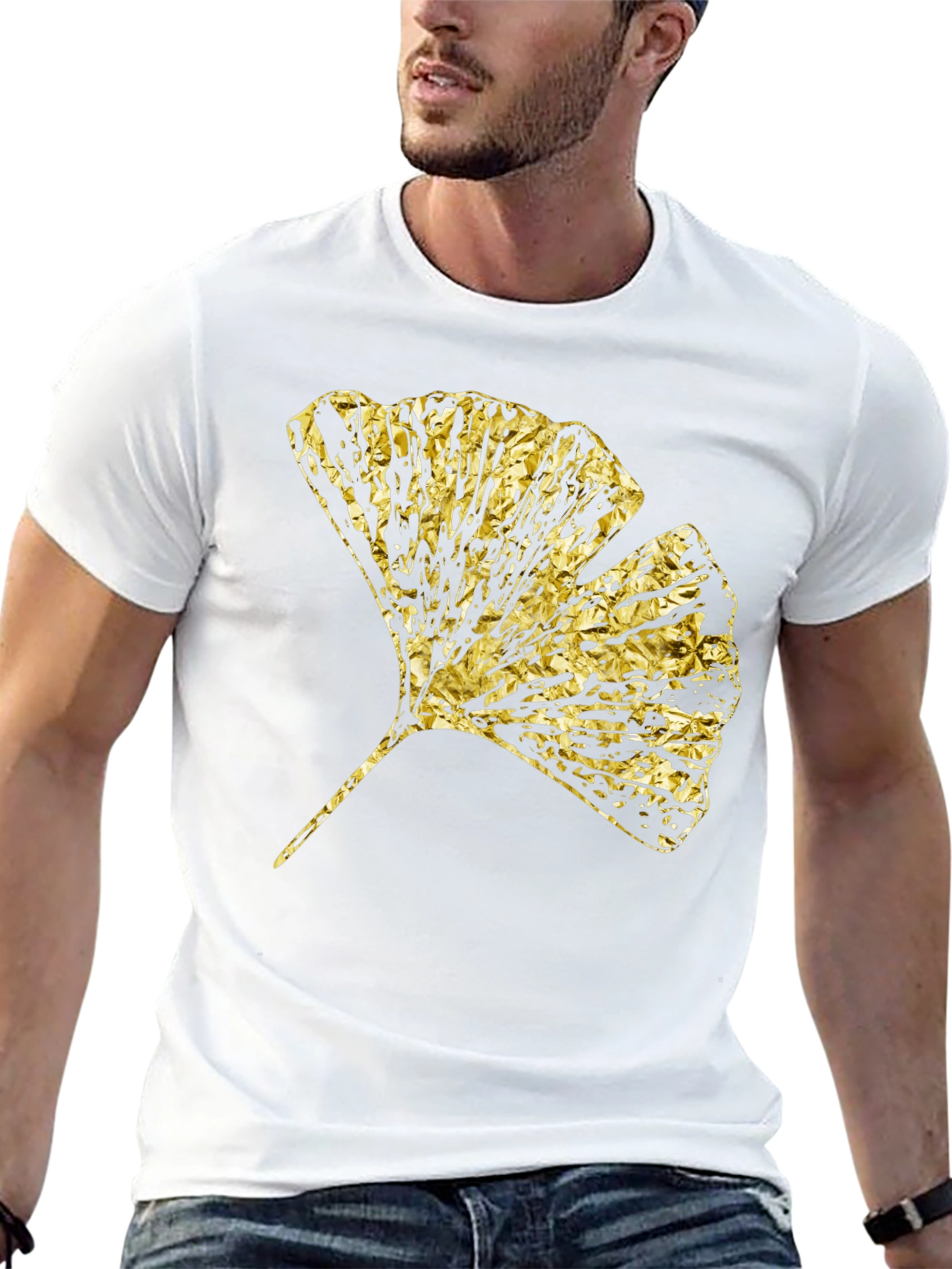 Black Gingko Gold Foil Graphic T-Shirt view 13