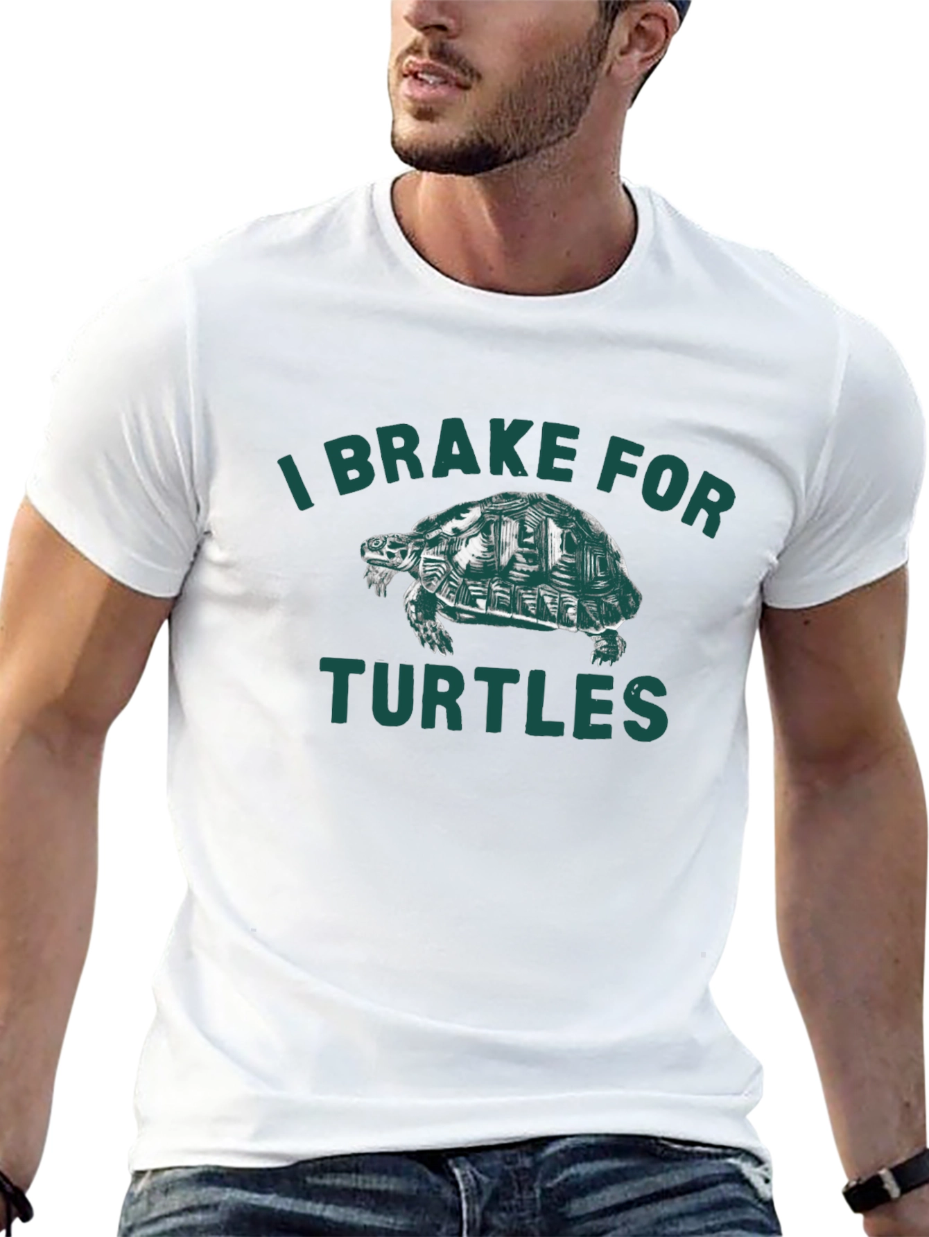 Black I Brake For Turtles Graphic Tee - Black view 13