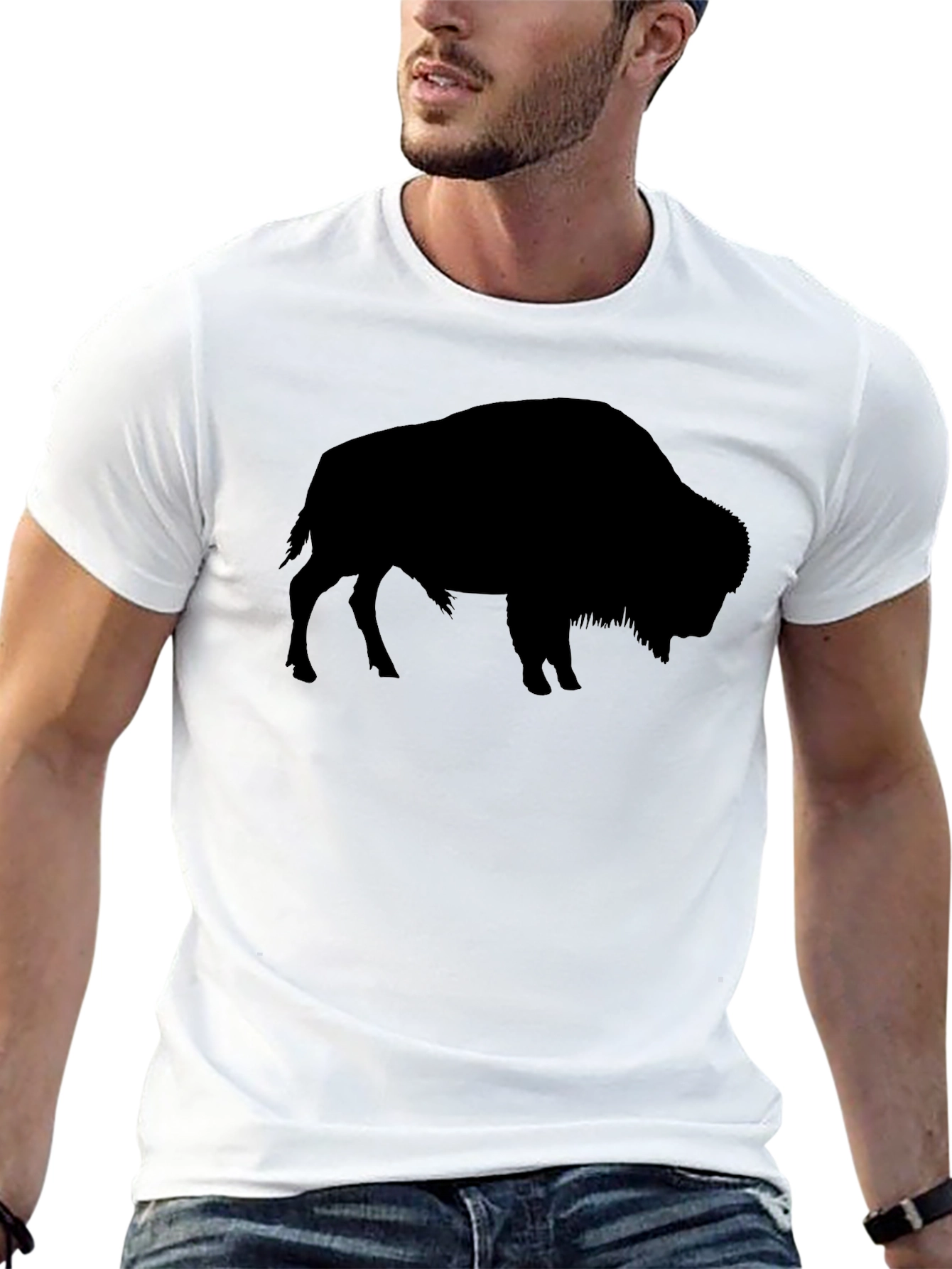 Black Black Bison Graphic Tee - Wildlife Inspired Shirt view 13