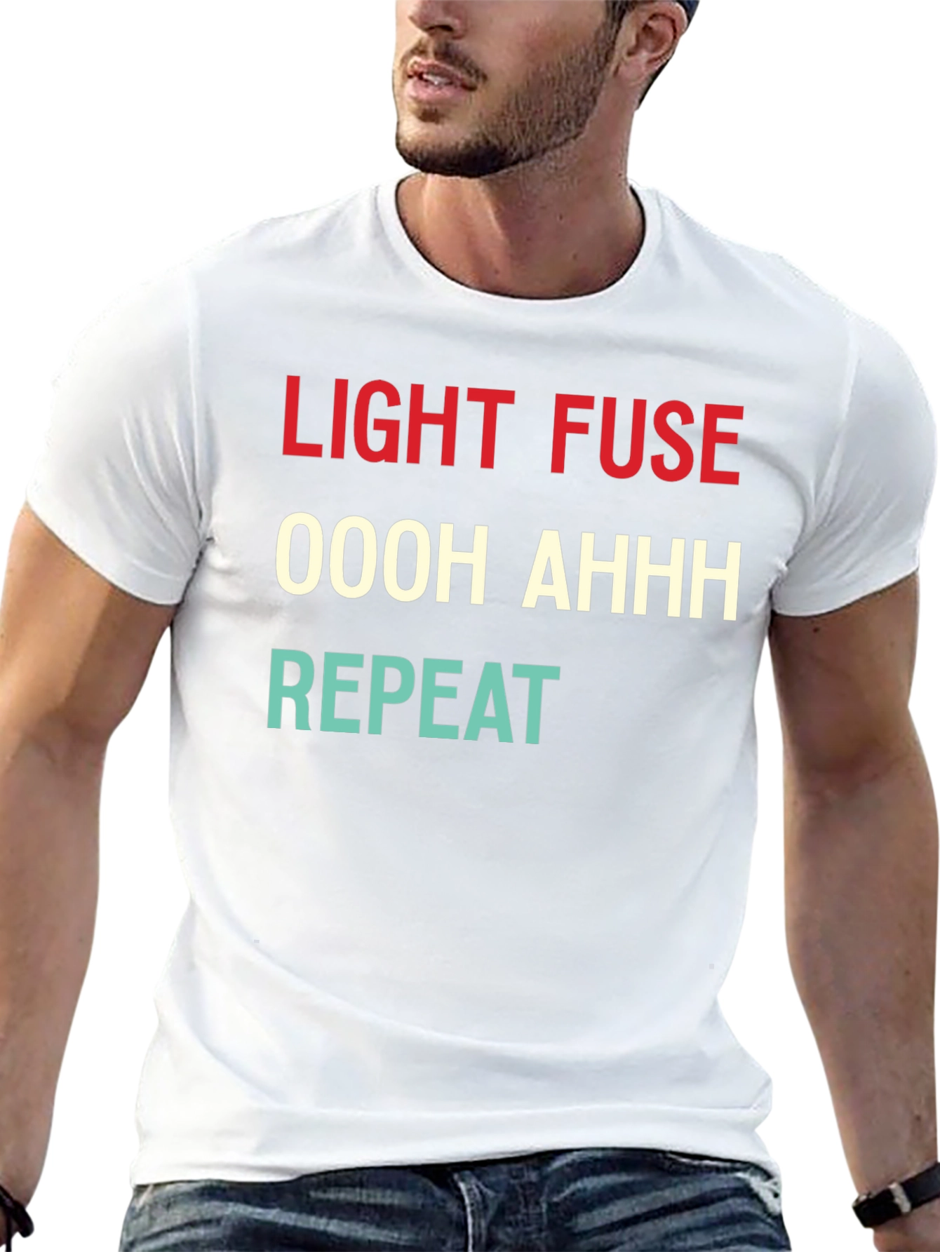Black Light Fuse T-Shirt - Funny Fireworks Design view 13