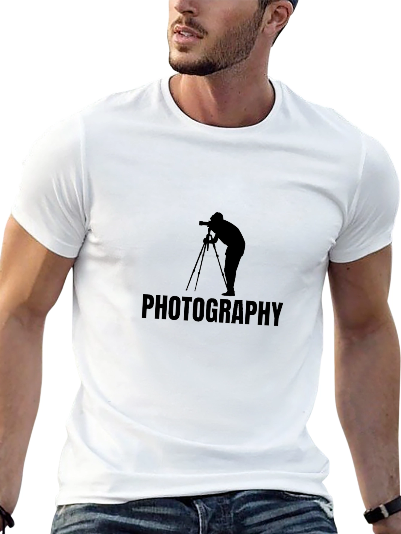Black Photographer Graphic Tee - Classic Black Cotton view 13
